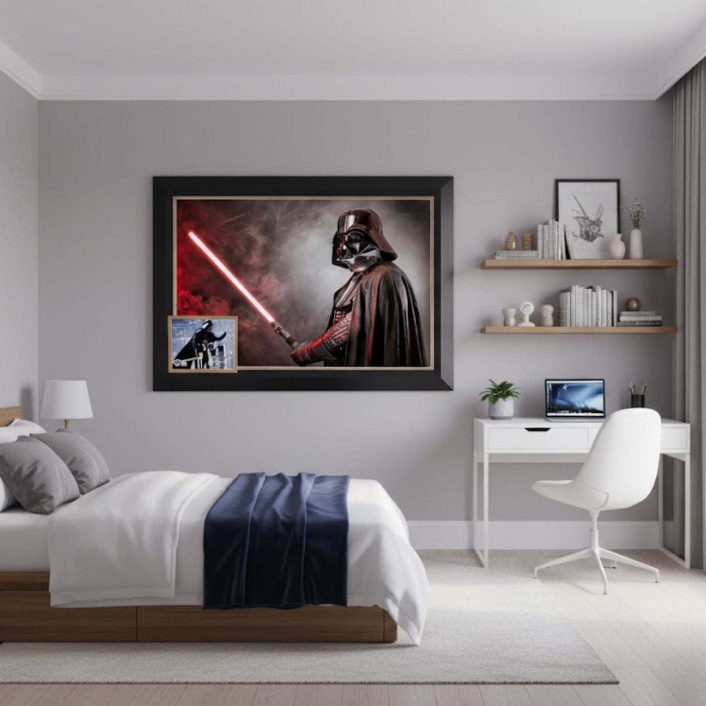 DAVID PROWSE AUTOGRAPHED DARTH VADER FRAMED COLLECTOR DISPLAY – STAR WARS SIGNED PHOTO WALL ART (38.5" BY 28")