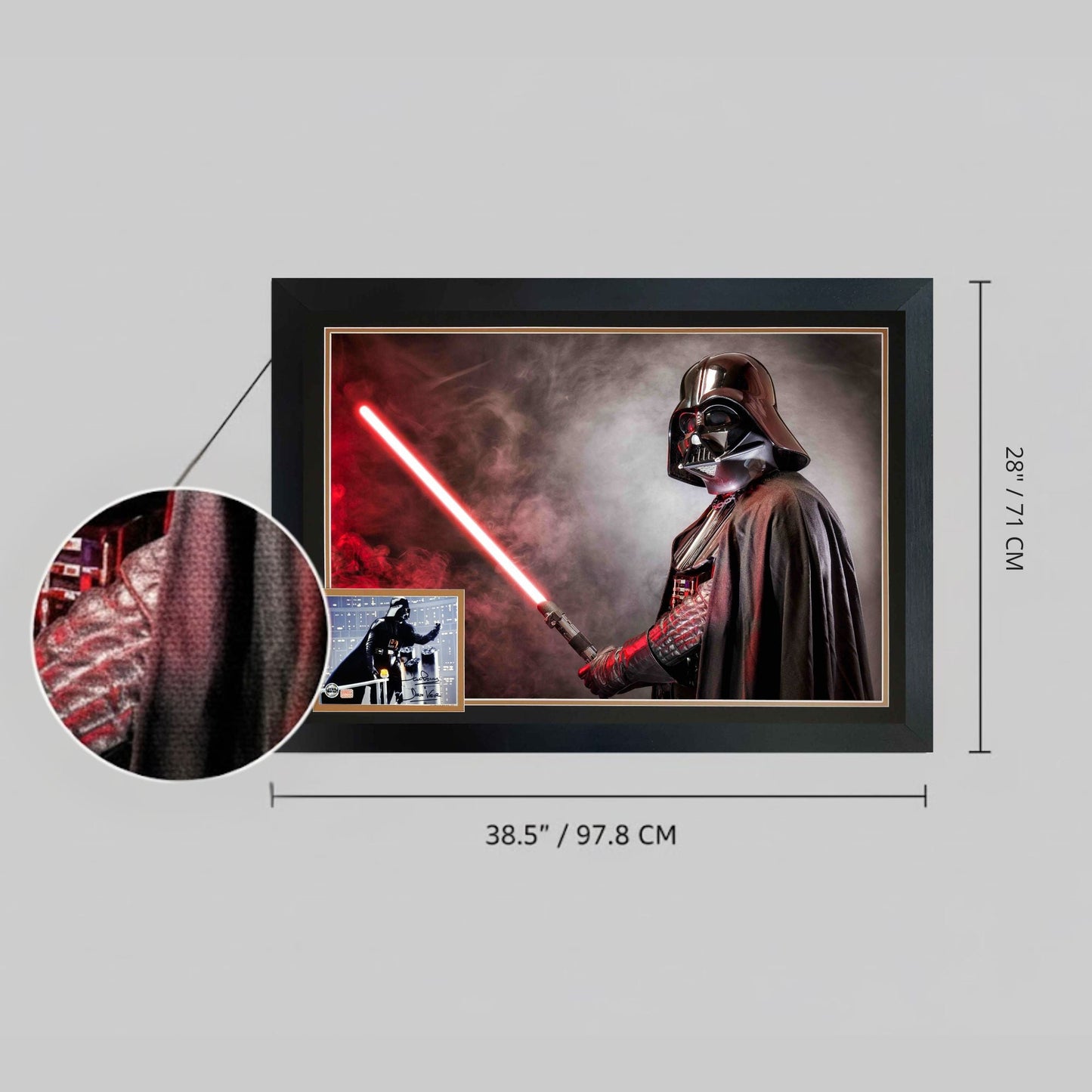 DAVID PROWSE AUTOGRAPHED DARTH VADER FRAMED COLLECTOR DISPLAY – STAR WARS SIGNED PHOTO WALL ART (38.5" BY 28")