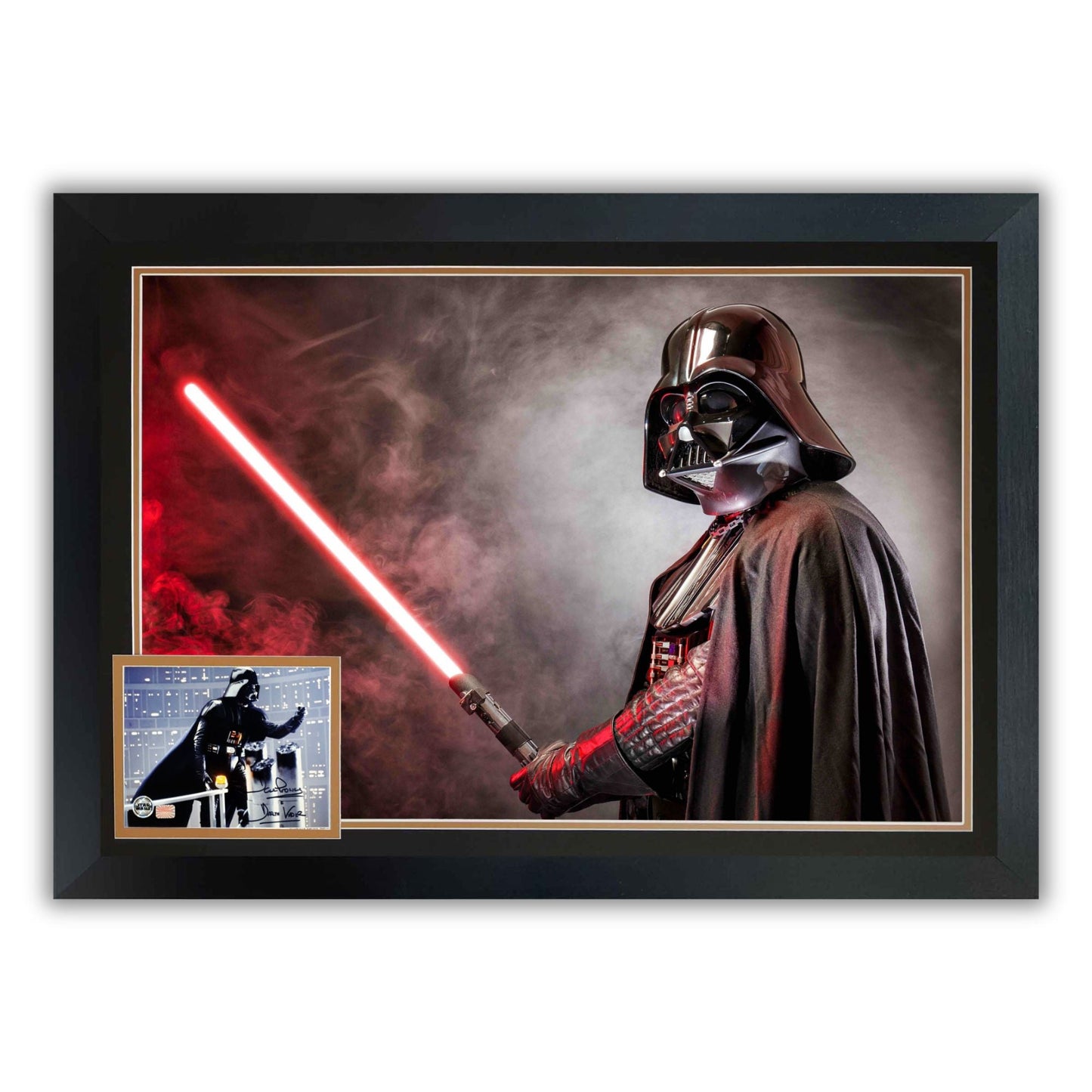 DAVID PROWSE AUTOGRAPHED DARTH VADER FRAMED COLLECTOR DISPLAY – STAR WARS SIGNED PHOTO WALL ART (38.5" BY 28")