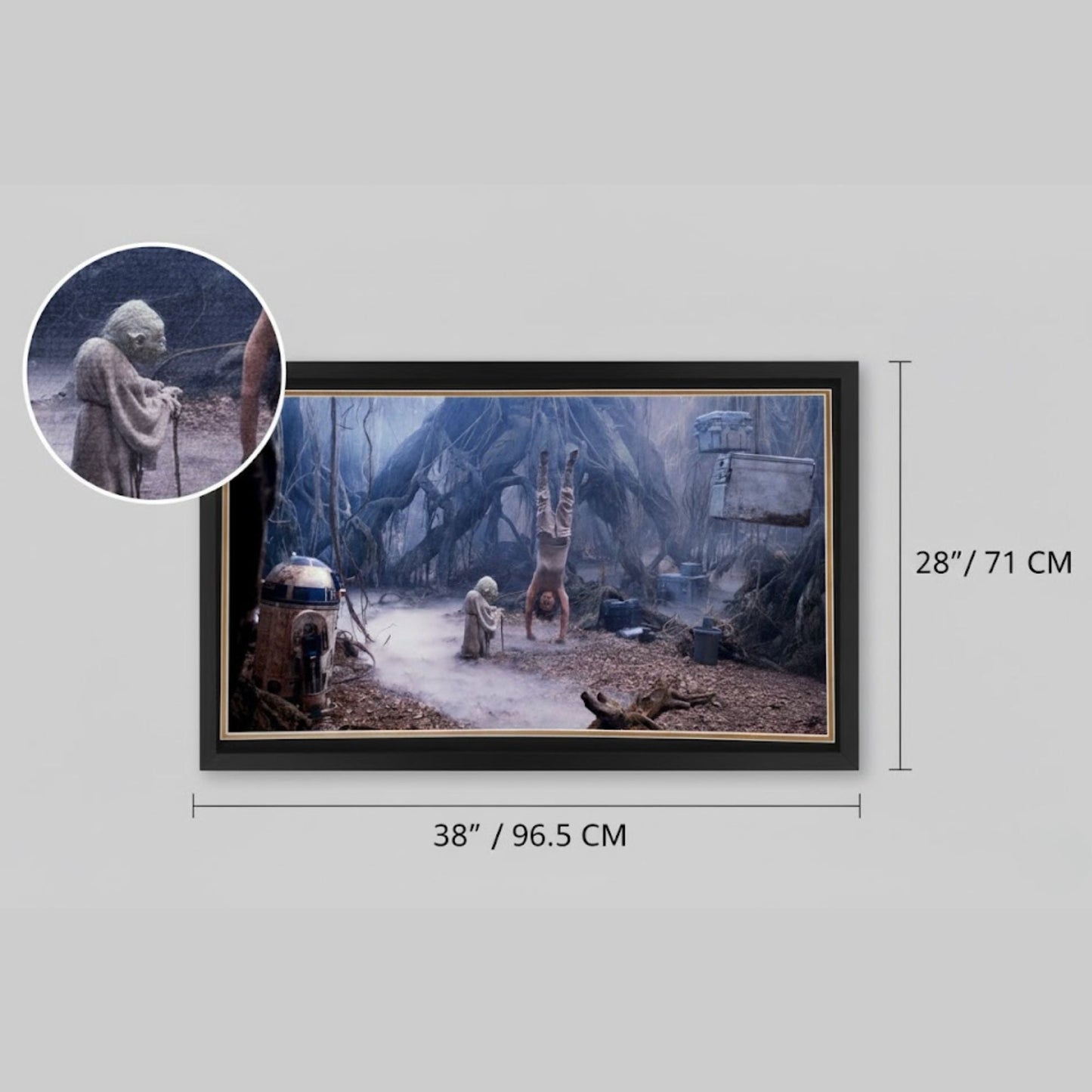 STAR WARS R2-D2 & YODA DAGOBAH AUTOGRAPHED FRAMED DISPLAY – KENNY BAKER SIGNED COLLECTIBLE EMPIRE STRIKES BACK MEMORABILIA (38.5" X 28")