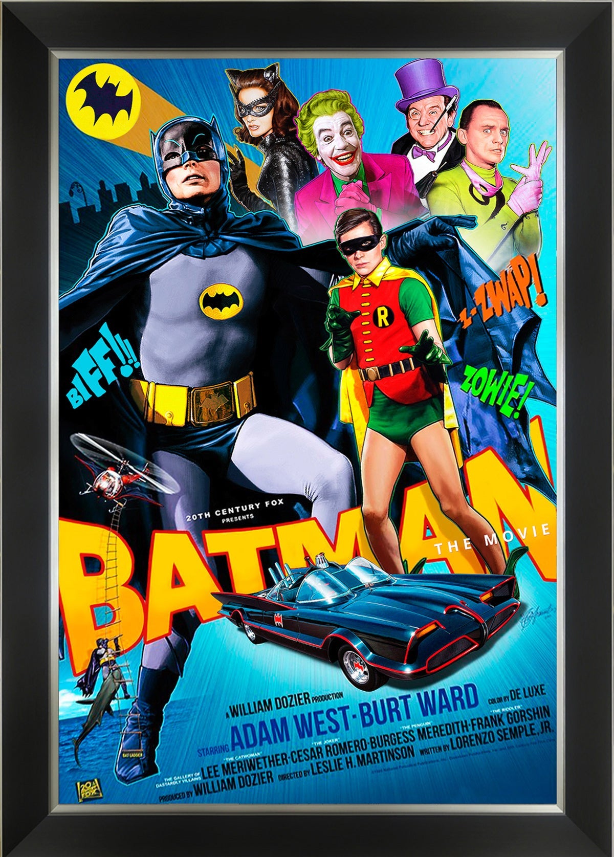 DC BATMAN 1966 ADAM WEST & BURT WARD FRAMED POSTER (33.5" BY 23.5")