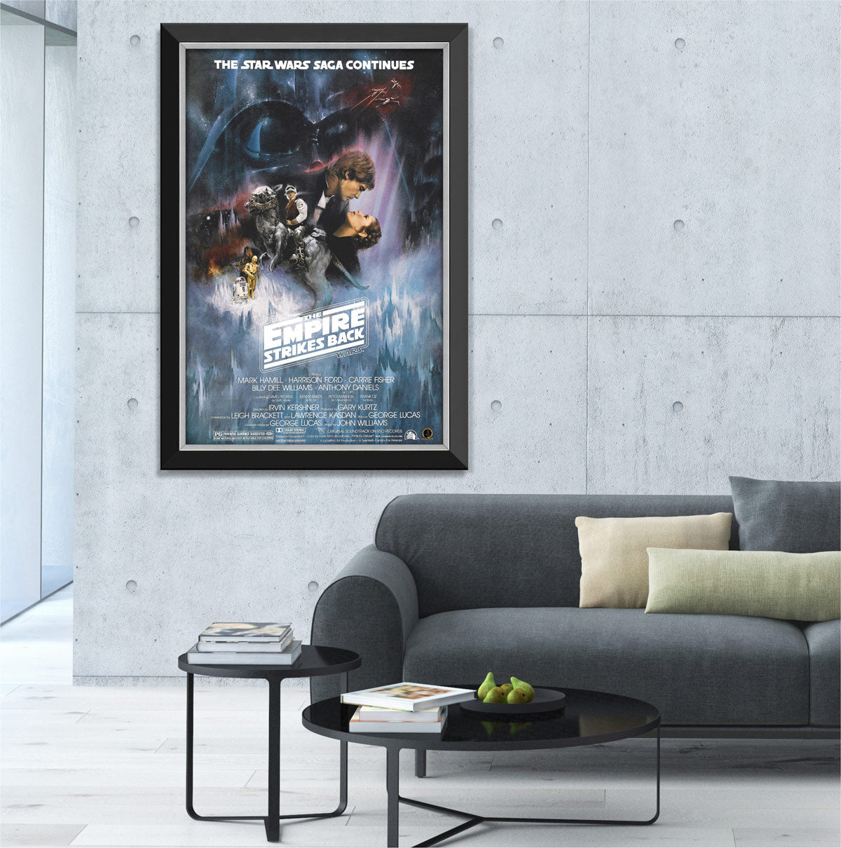 STAR WARS EPISODE V THE EMPIRE STRIKES BACK FRAMED POSTER PRINT WALL ART VINTAGE MOVIE COLLECTIBLE (33.5" X 23.5")