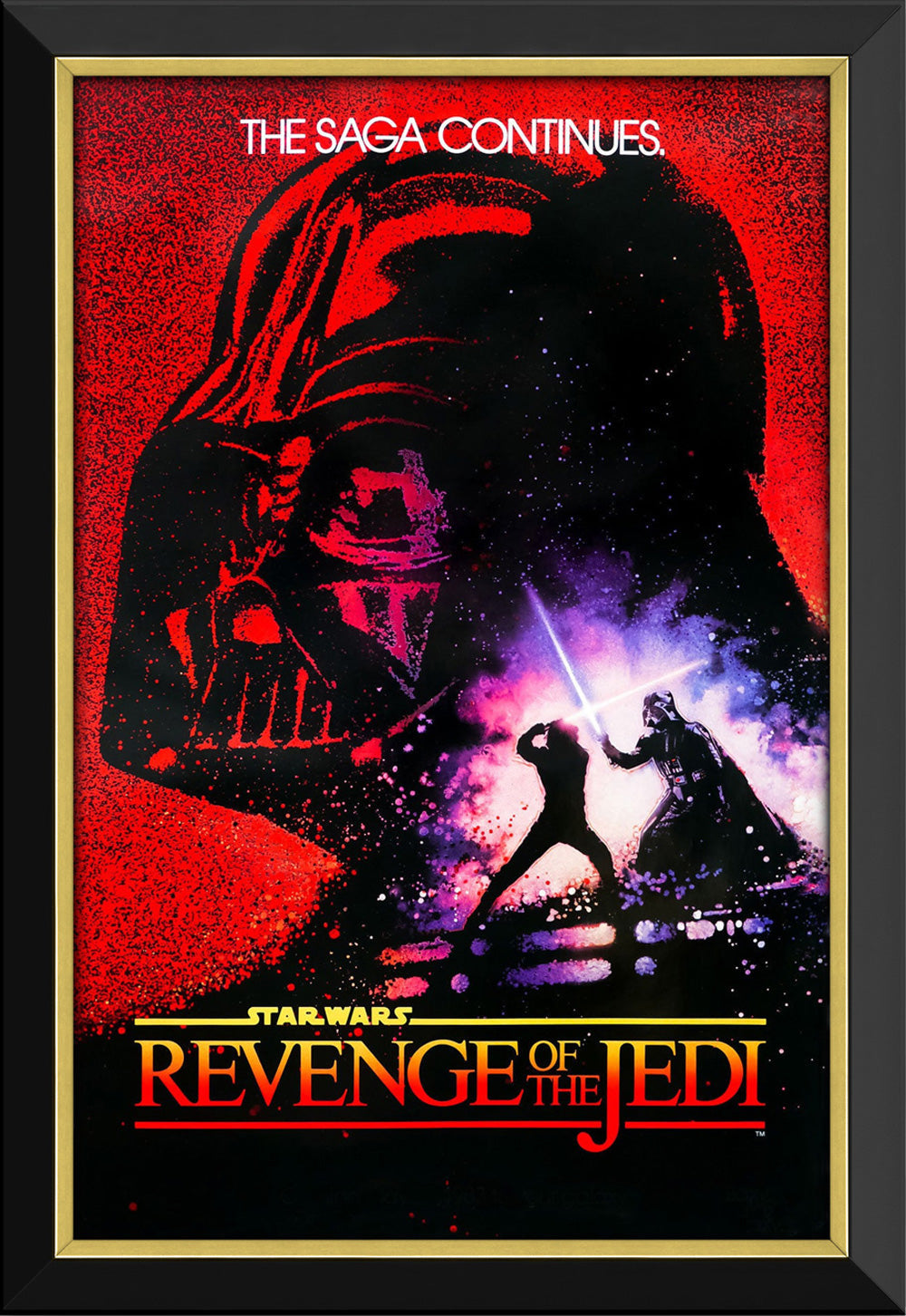 STAR WARS EPISODE VI REVENGE OF THE JEDI VINTAGE FRAMED POSTER PRINT WALL ART COLLECTIBLE (33.5" X 23.5")