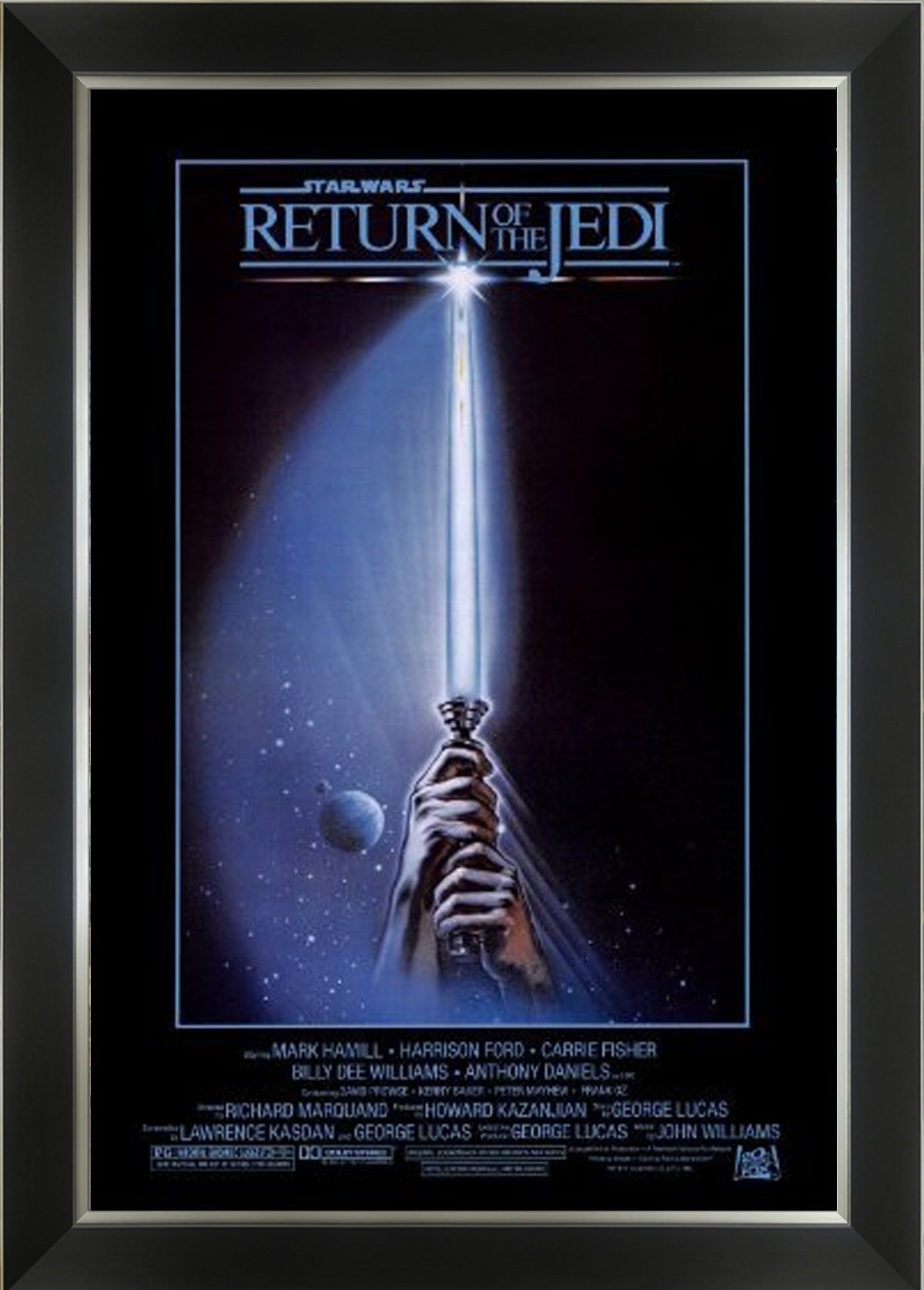 STAR WARS EPISODE VI RETURN OF THE JEDI ORIGINAL THEATRICAL FRAMED POSTER PRINT WALL ART COLLECTIBLE (33.5" X 23.5")