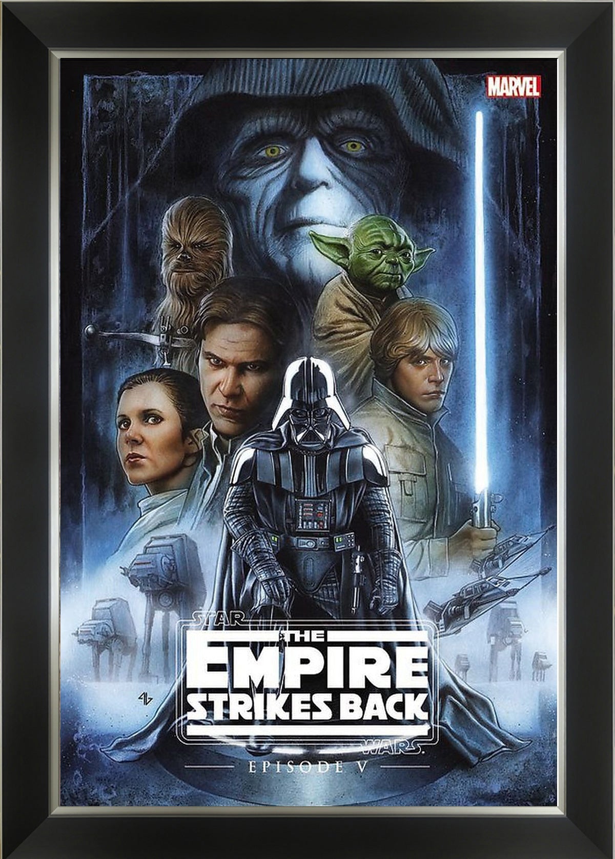 STAR WARS THE EMPIRE STRIKES BACK MARVEL COMIC COVER FRAMED POSTER PRINT WALL ART COLLECTIBLE (33.5" X 23.5")