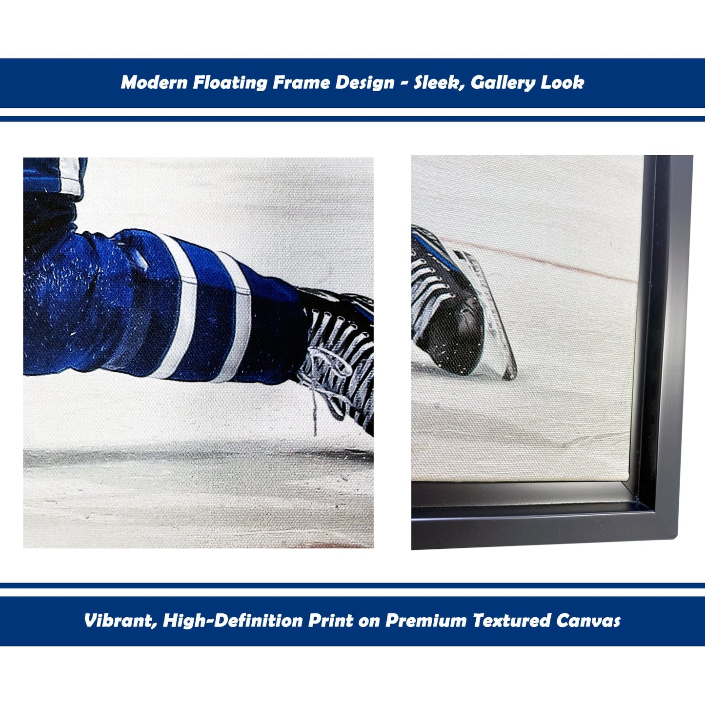 AUSTON MATTHEWS SLAPSHOT TORONTO HOCKEY NHL LICENSED FRAMED CANVAS – MUSEUM QUALITY DISPLAY PRINT FOR LEAFS FANS – SPORTS WALL ART DECOR PIECE – OFFICIAL COLLECTOR GIFT – AUTOGRAPH AUTHENTIC MEMORABILIA (31.5" BY 22.5")