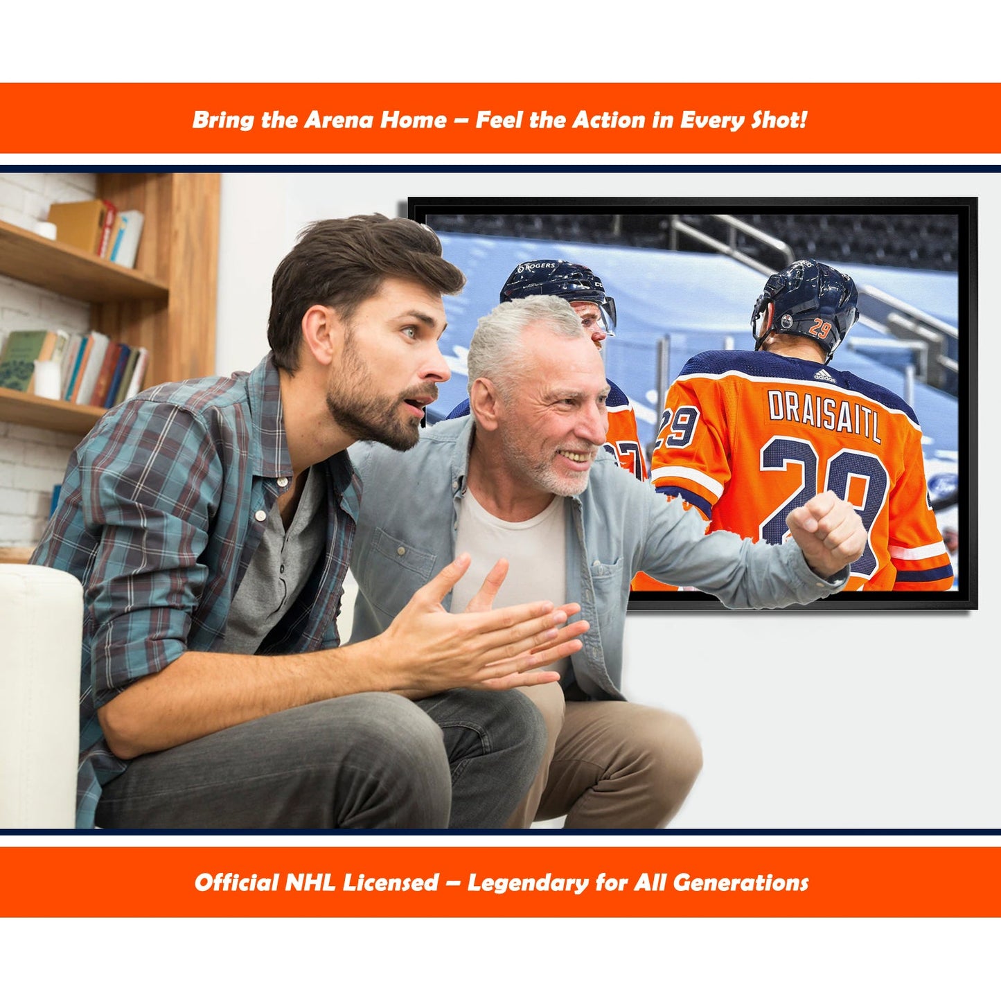 CONNOR MCDAVID AND LEON DRAISAITL EDMONTON FRAMED COLLECTIBLE – CANVAS PRINT WALL ART NHL LICENSED MEMORABILIA DECOR GIFT HOCKEY FAN TRIBUTE DISPLAY (31.5" BY 22.5")