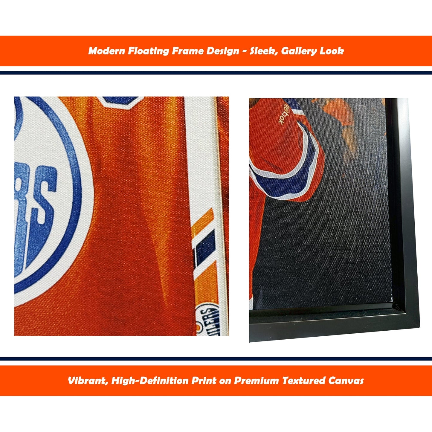 CONNOR MCDAVID AND LEON DRAISAITL EDMONTON FRAMED COLLECTIBLE – CANVAS PRINT WALL ART NHL LICENSED MEMORABILIA DECOR GIFT HOCKEY FAN TRIBUTE DISPLAY (31.5" BY 22.5")