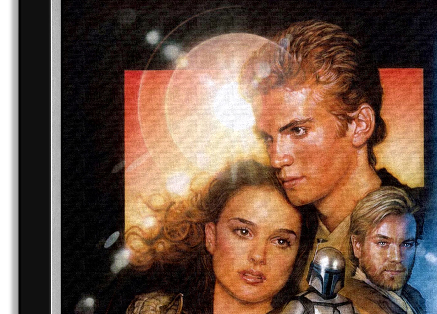 STAR WARS EPISODE II ATTACK OF THE CLONES FRAMED POSTER PRINT WALL ART PREQUEL COLLECTIBLE (33.5" X 23.5")