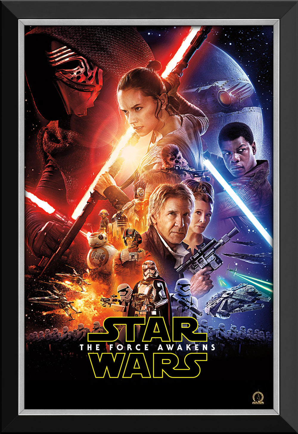 STAR WARS EPISODE VII THE FORCE AWAKENS OFFICIAL FRAMED POSTER PRINT WALL ART COLLECTIBLE (33.5" X 23.5")