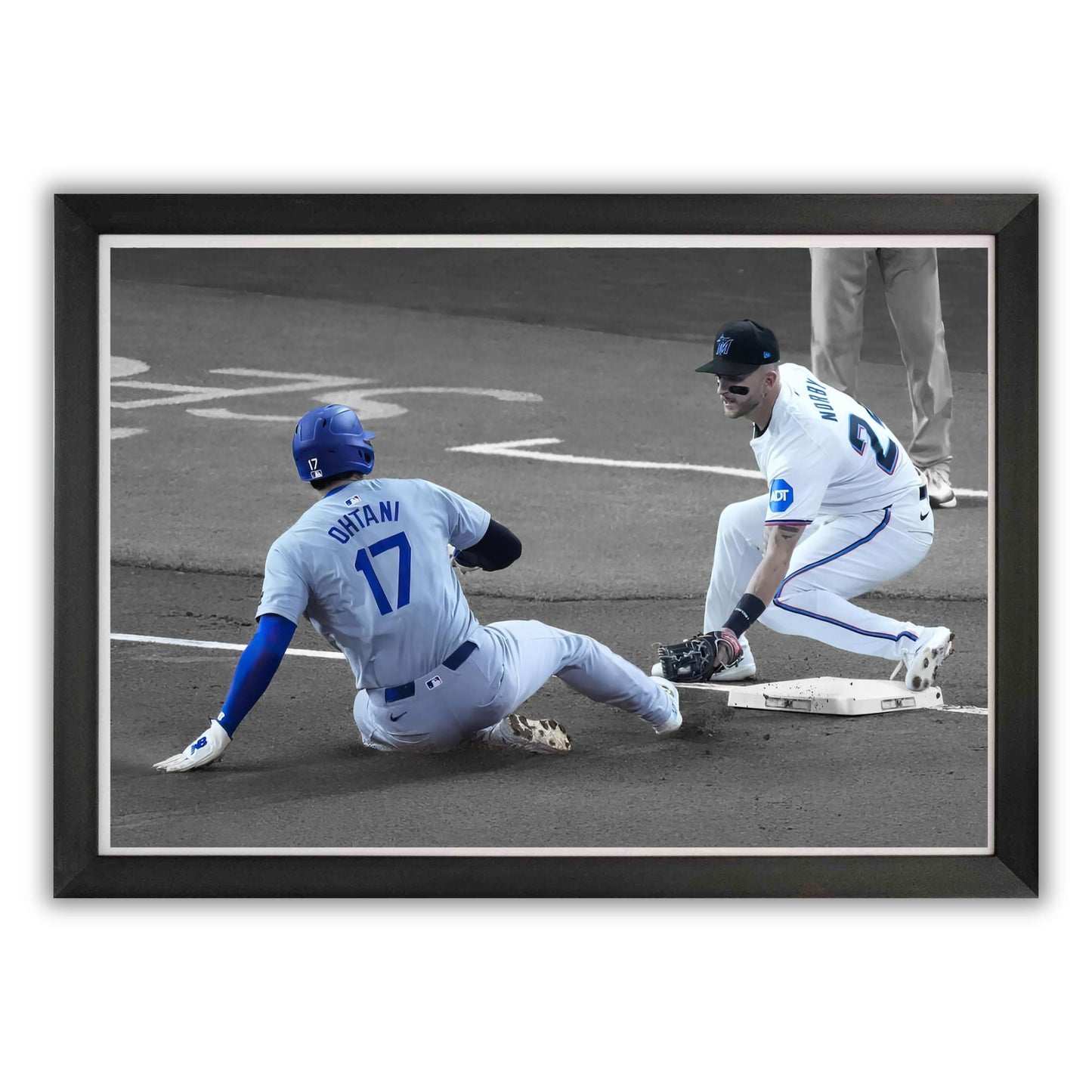 SHOHEI OHTANI FRAMED CANVAS - 50TH STOLEN BASE HISTORIC ACHIEVEMENT - LOS ANGELES BASEBALL ICON (33.5" BY 23.5")