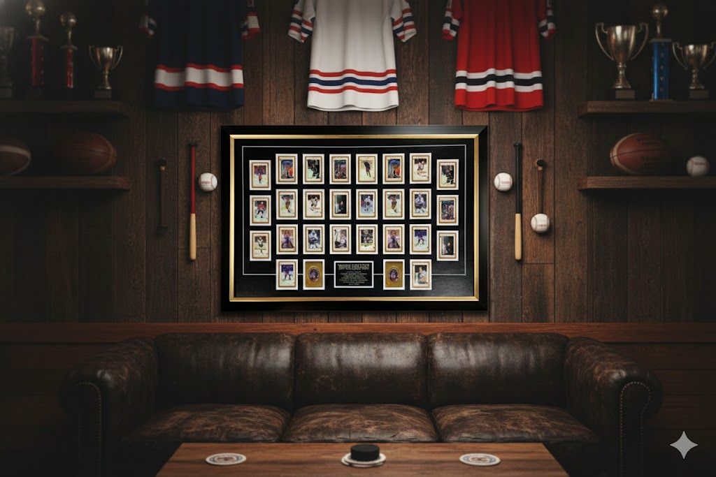WAYNE GRETZKY THE GREAT ONE CARD DECK DISPLAY – FRAMED HOCKEY CARDS TRIBUTE (31" BY 25")
