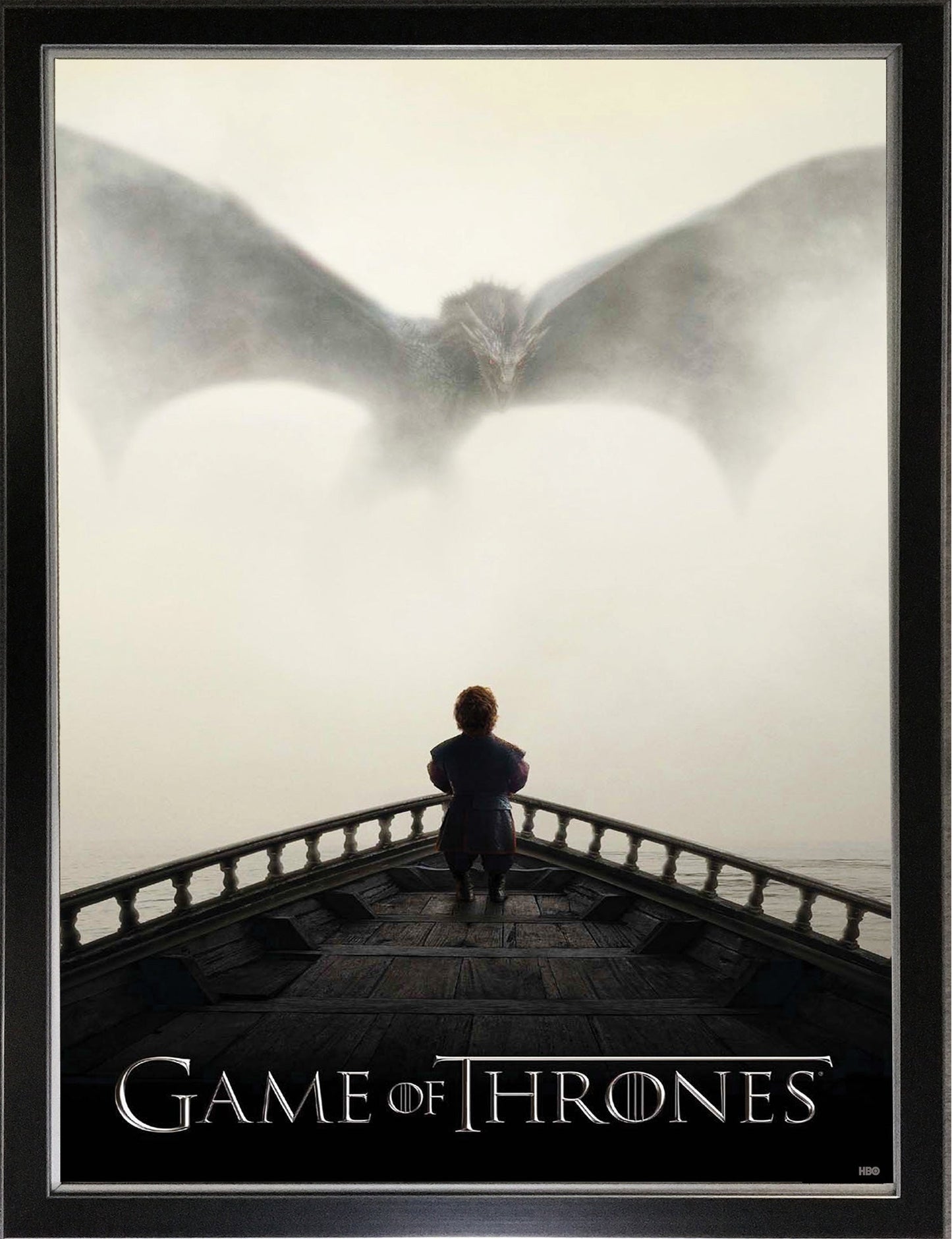 GAME OF THRONES DRAGON POSTER – MUSEUM FRAMED FANTASY ART – PREMIUM WALL DISPLAY (37X25.5)