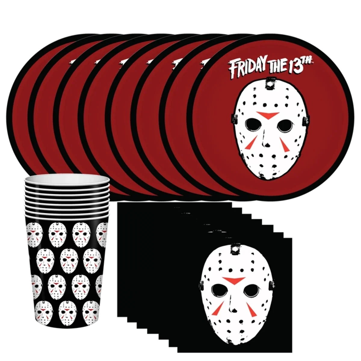 Friday The 13th Party Set - 20 Cups, 20 Plates, 20 Napkins