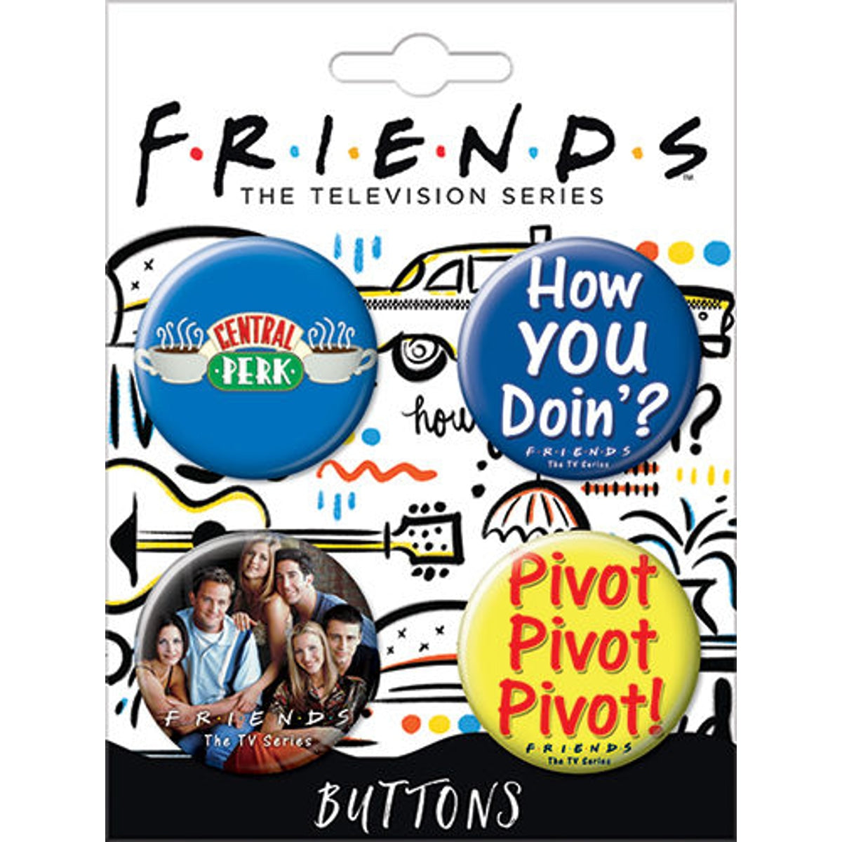 Friends - 4pc Button Set