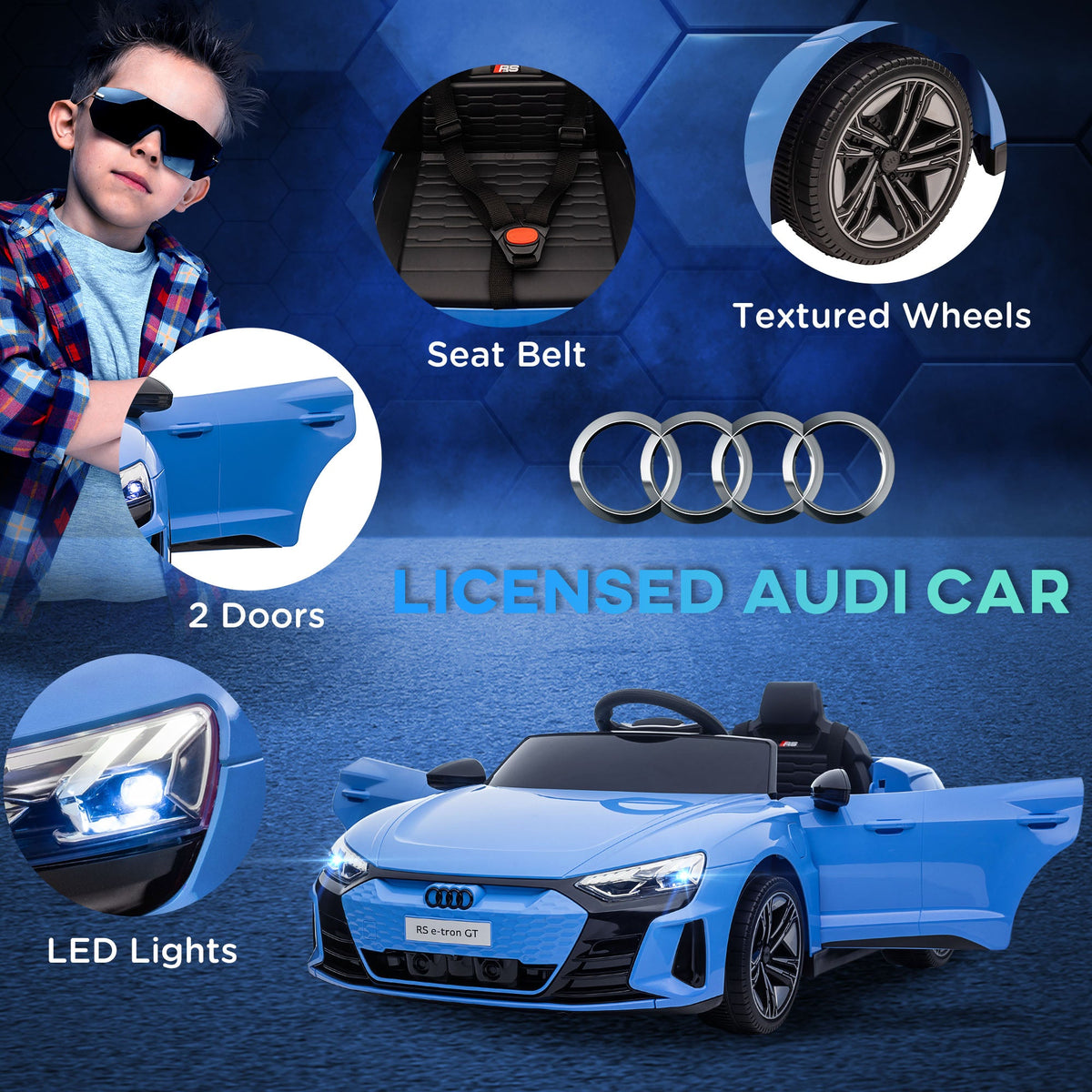Ride-On Toy On Car with Remote Control, 12V 3.1 MPH Electric Ride for Kids w/ Suspension System, Horn Honking, Black