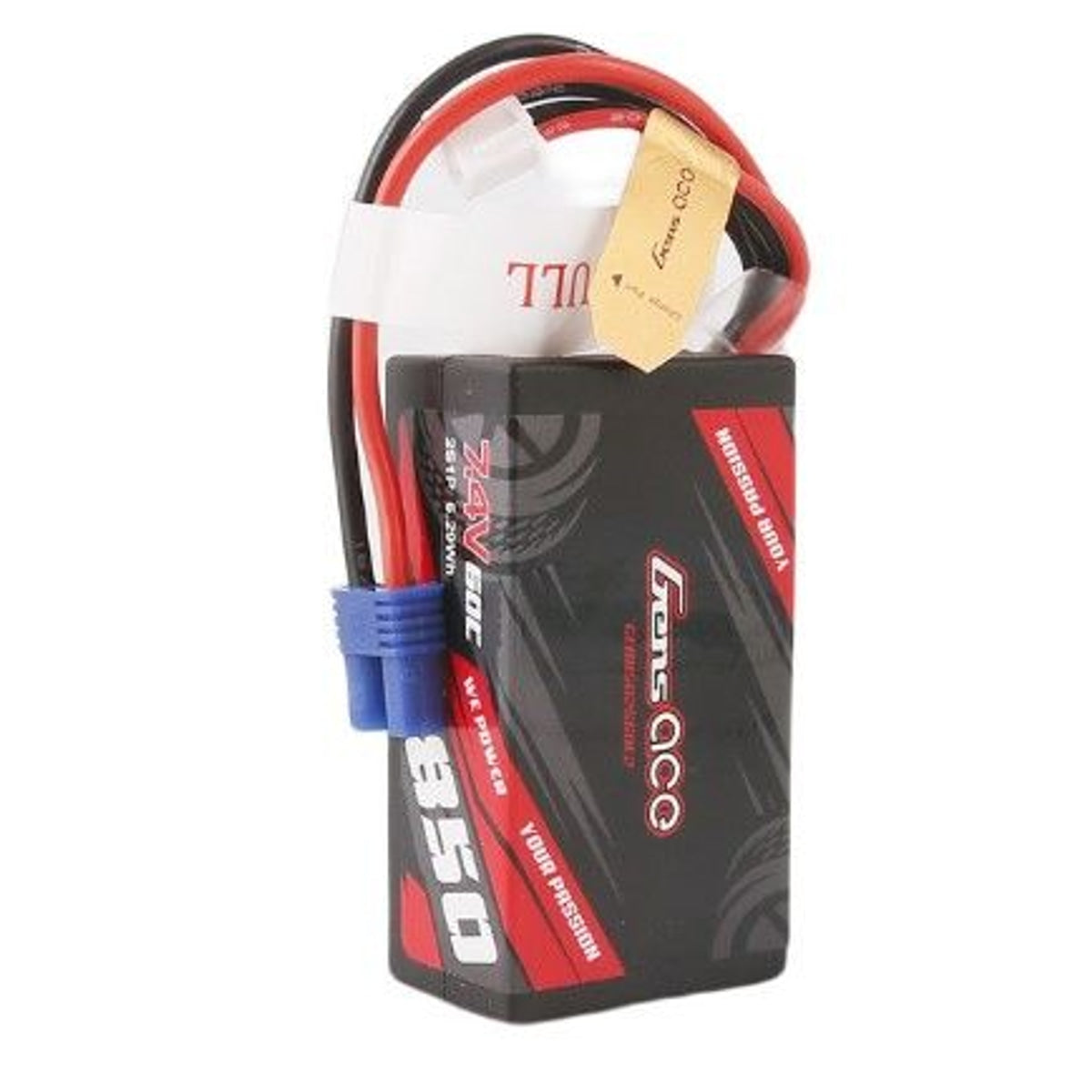 Gens Ace 850mAh 2S1P 7.4V 60C LiPo Battery EC2
