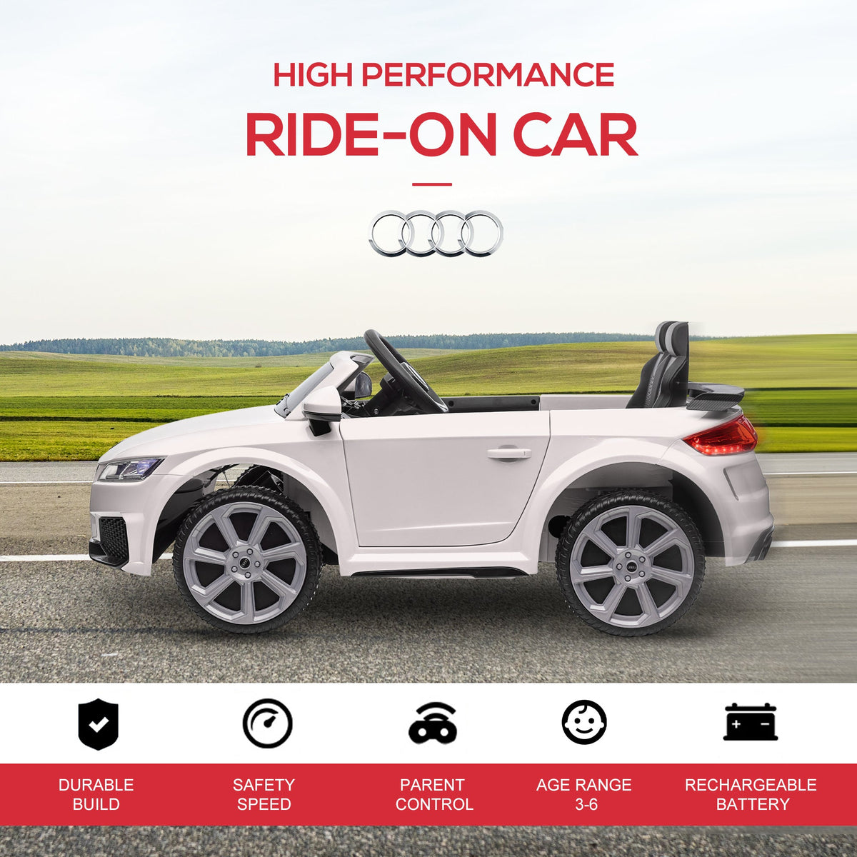 Officially Licensed Kids Ride-On Car 6V Battery Powered Vehicle Perfect Gift For Kids with Remote Control, Suspension Wheel, Adjustable Speed, Black