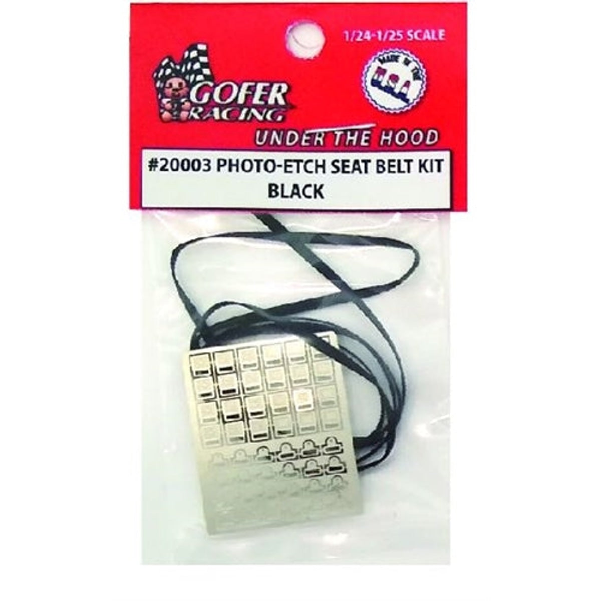Gofer Racing 20003 Photo-Etch Seat Belt Kit Black NIB