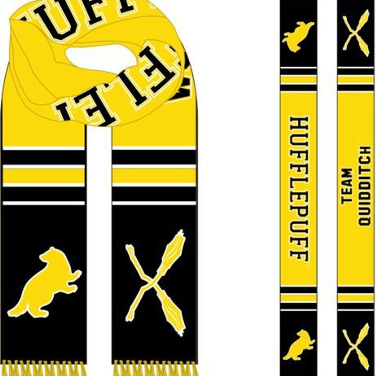 Harry Potter - Team Hufflepuff Quidditch Scarf Black Yellow