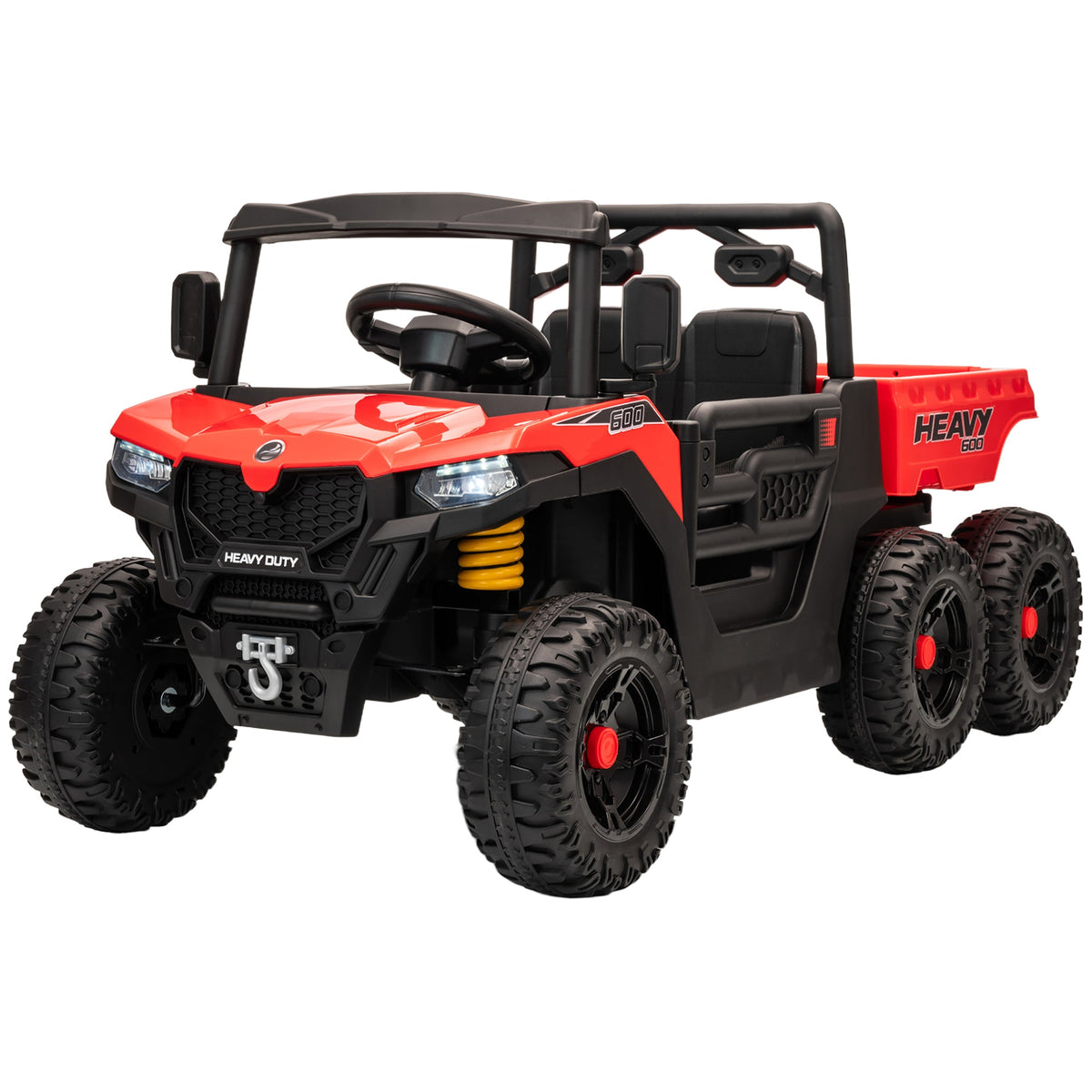 24V 4WD Kids Ride On Truck with 6 Wheels Electric Ride On Car with Remote, Dump Bed for 3-8 Years, Green