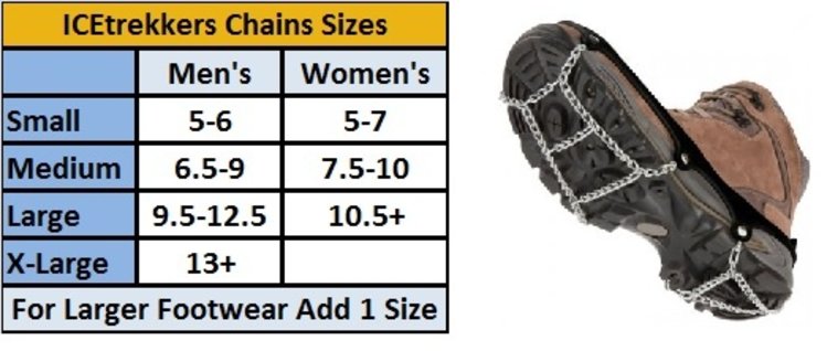 IceTrekkers Chains Traction Device Unisex Size Large