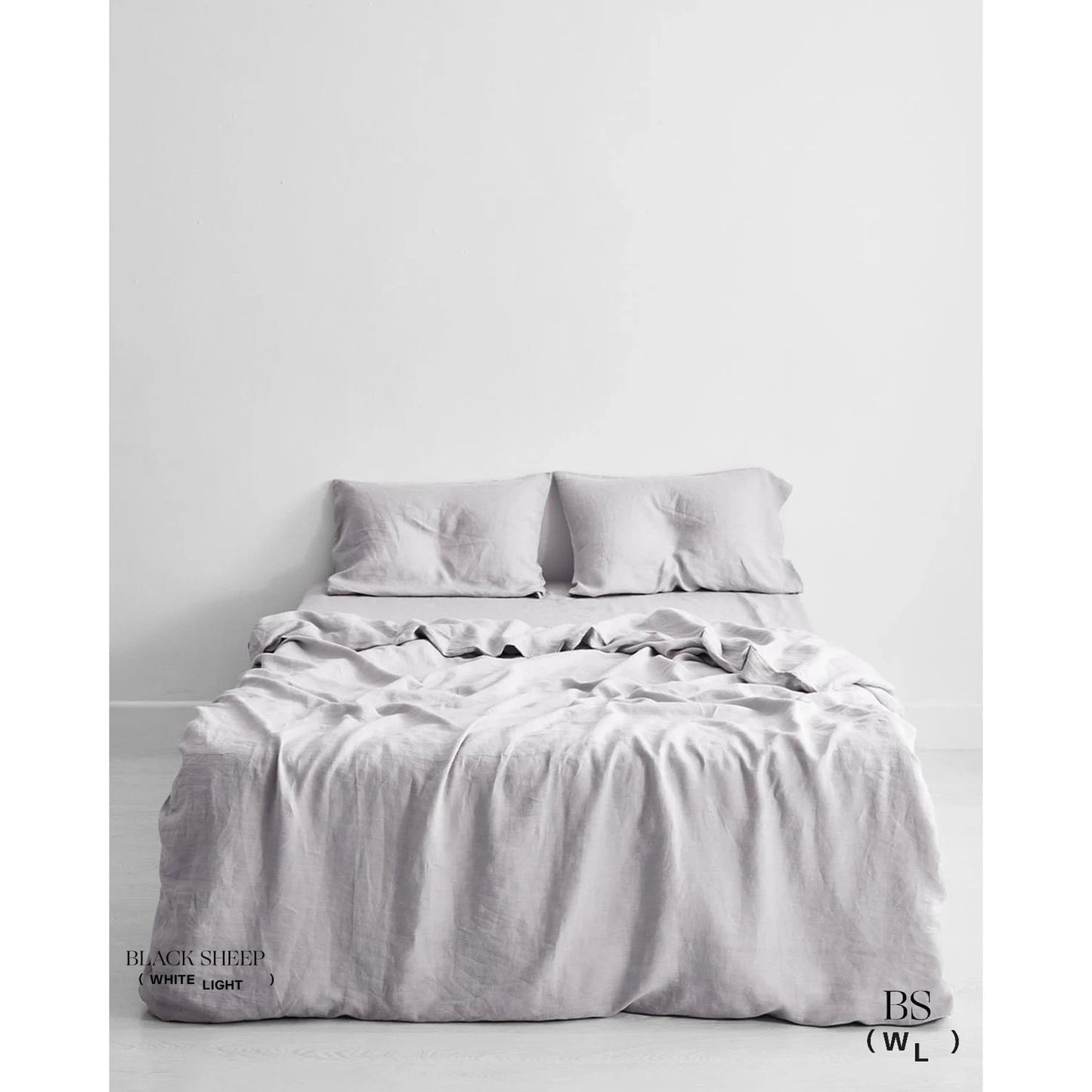 Lavender Grey Italian Linen Duvet Set
