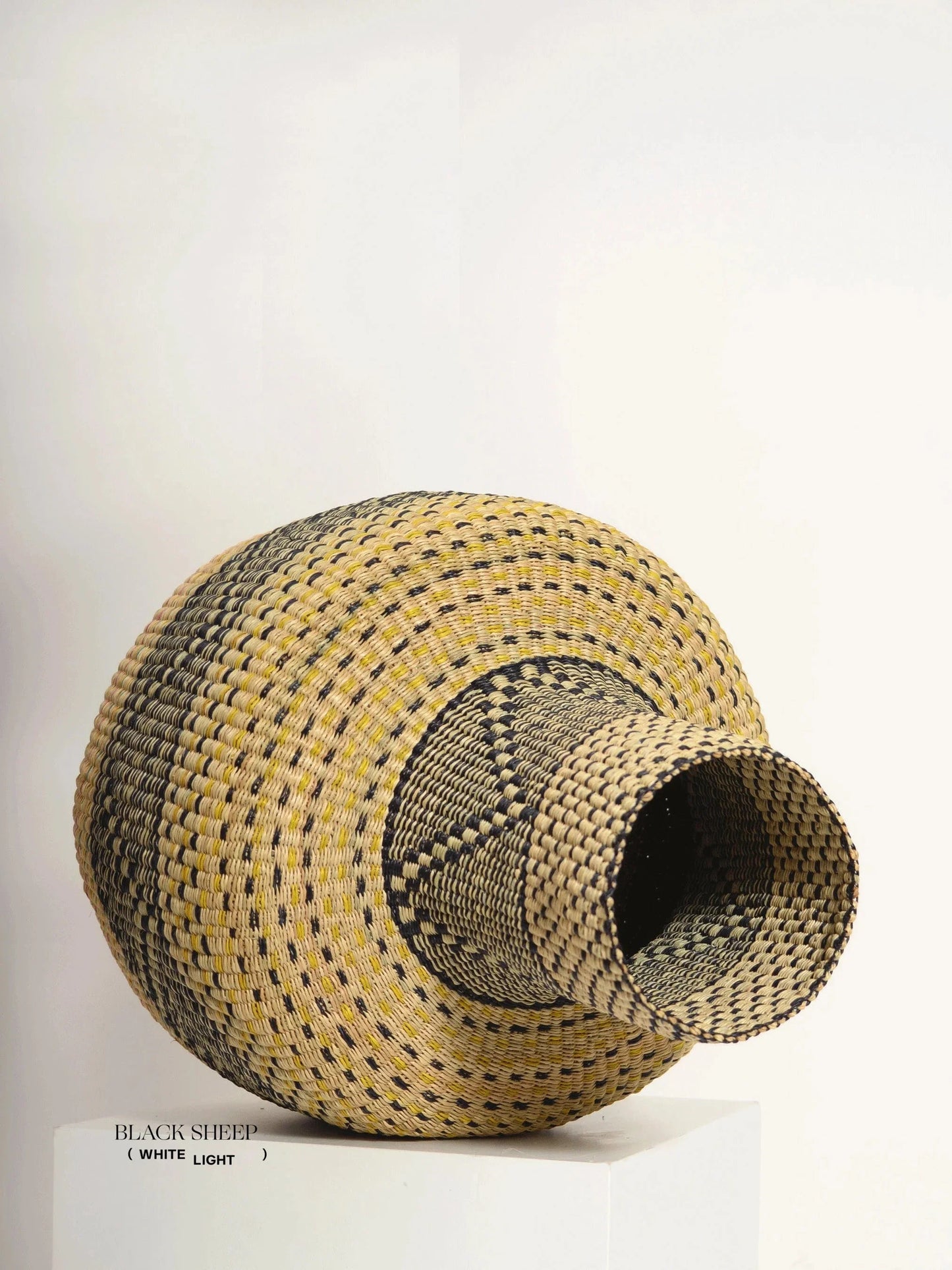 Medium Ghana Bolga 'Linka' Basket  NATURAL + BLACK