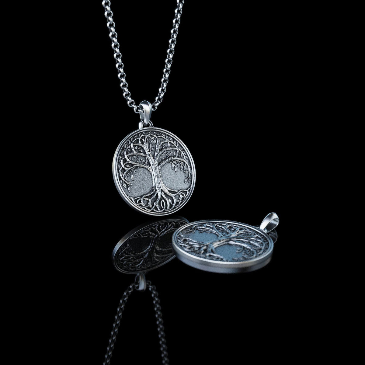 Tree of Life Yggdrasil Sterling Silver Pendant Necklace