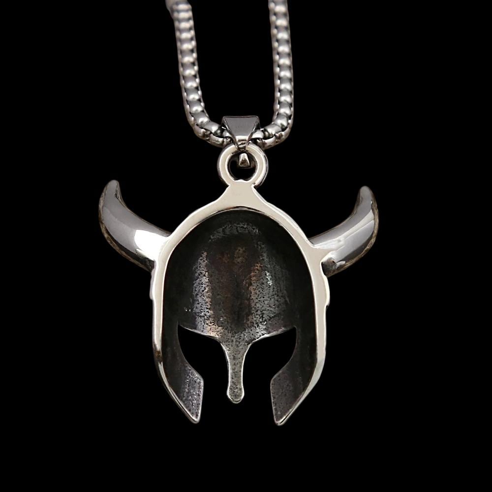 Viking Horned Helmet Pendant Necklace 1.6″