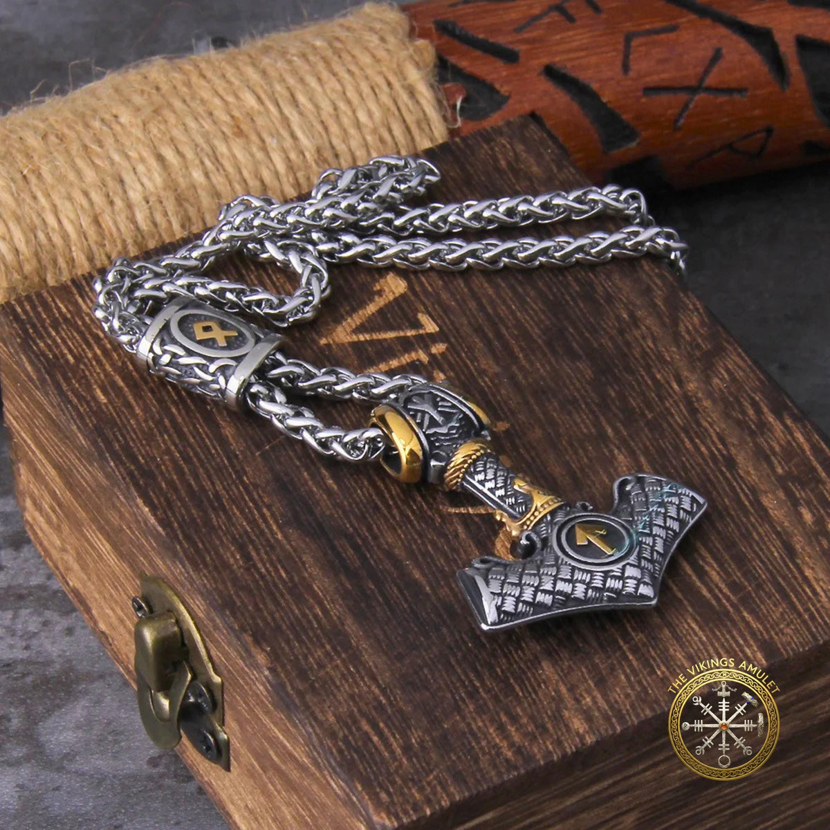 Viking Mjolnir Thor's Hammer Stainless Steel Pendant Necklace