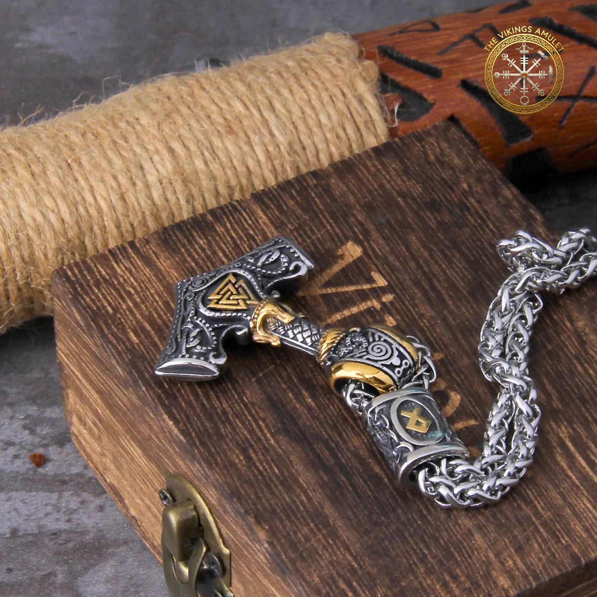 Viking Mjolnir Thor's Hammer Stainless Steel Pendant Necklace