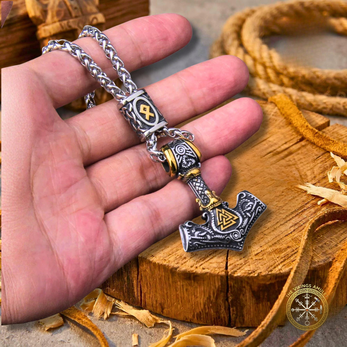 Viking Mjolnir Thor's Hammer Stainless Steel Pendant Necklace