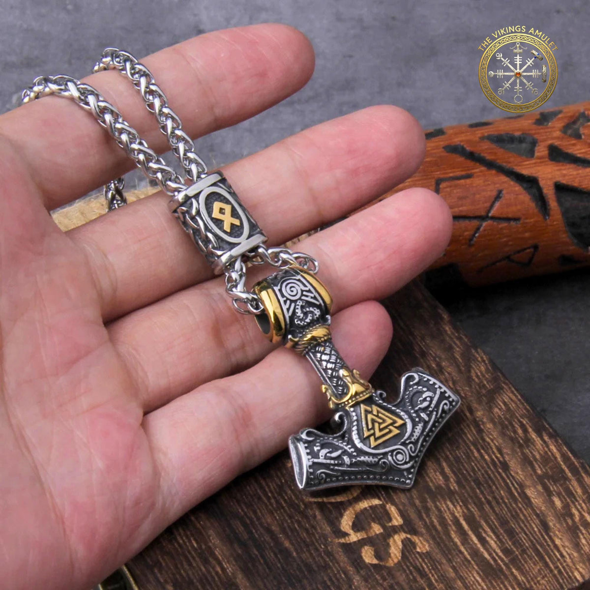 Viking Mjolnir Thor's Hammer Stainless Steel Pendant Necklace