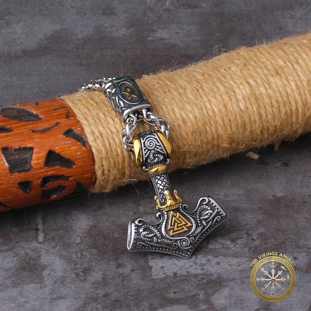 Viking Mjolnir Thor's Hammer Stainless Steel Pendant Necklace