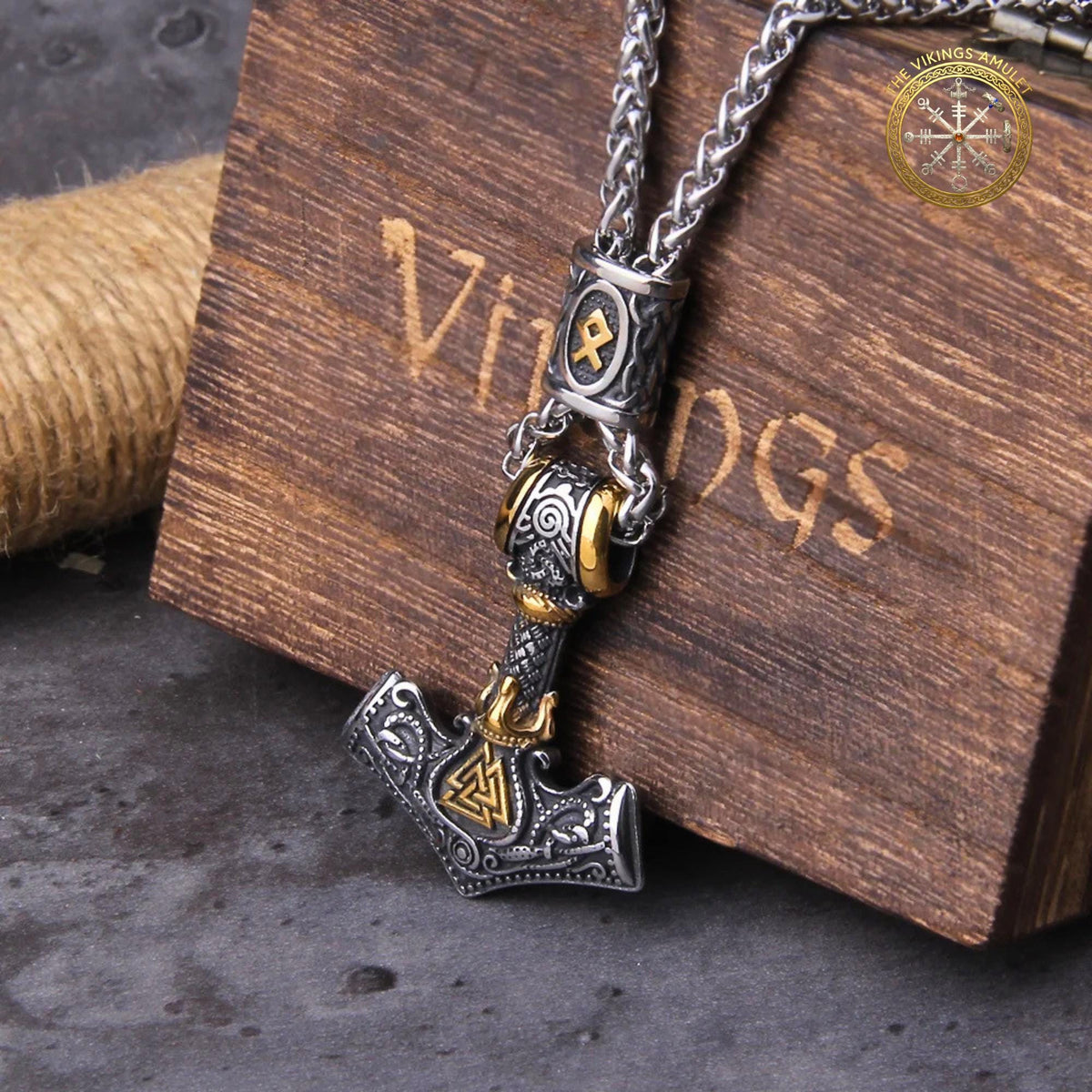 Viking Mjolnir Thor's Hammer Stainless Steel Pendant Necklace