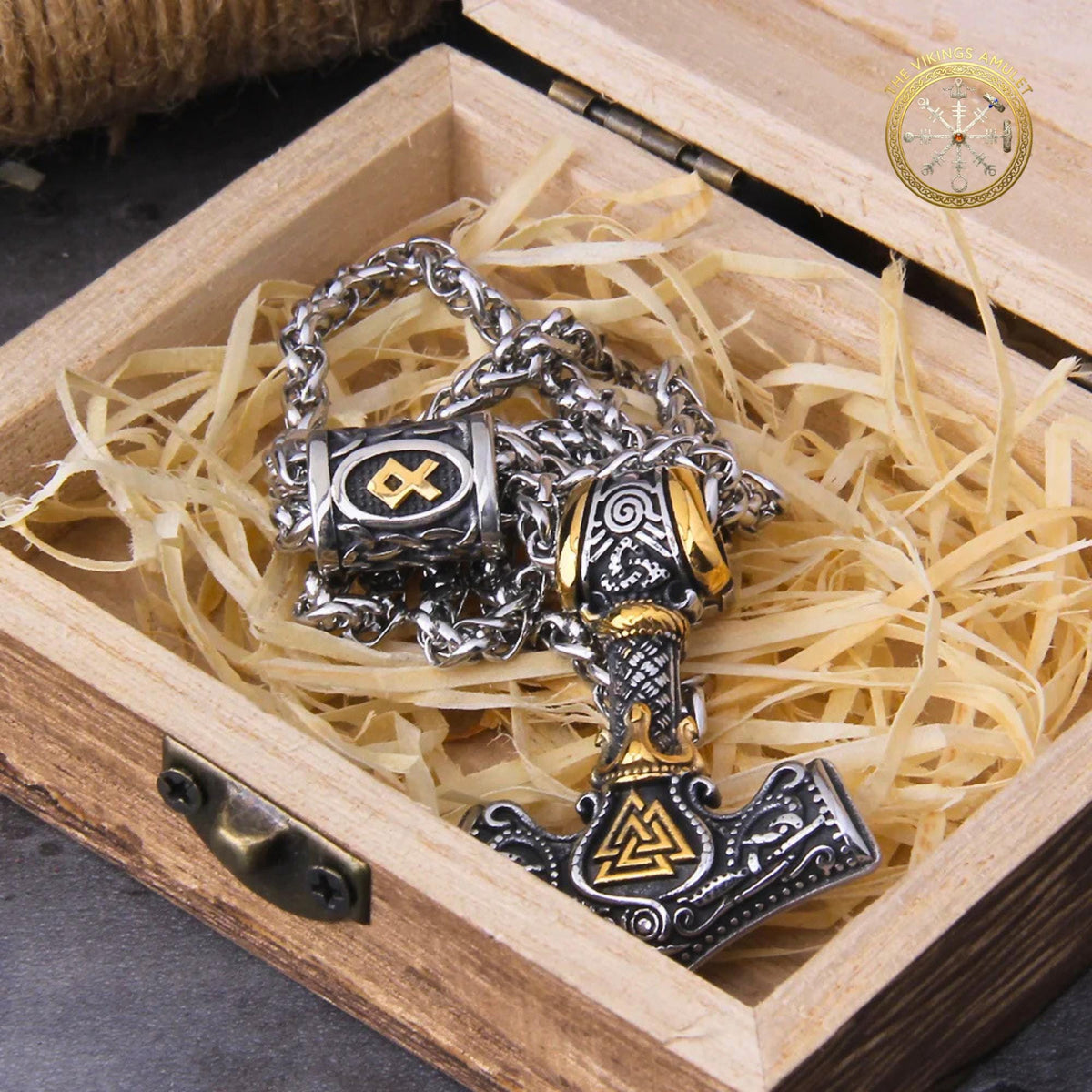 Viking Mjolnir Thor's Hammer Stainless Steel Pendant Necklace