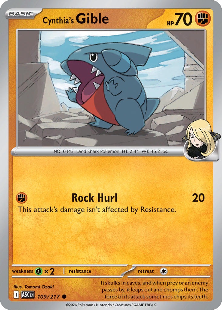 Cynthia’s Gible 109/217