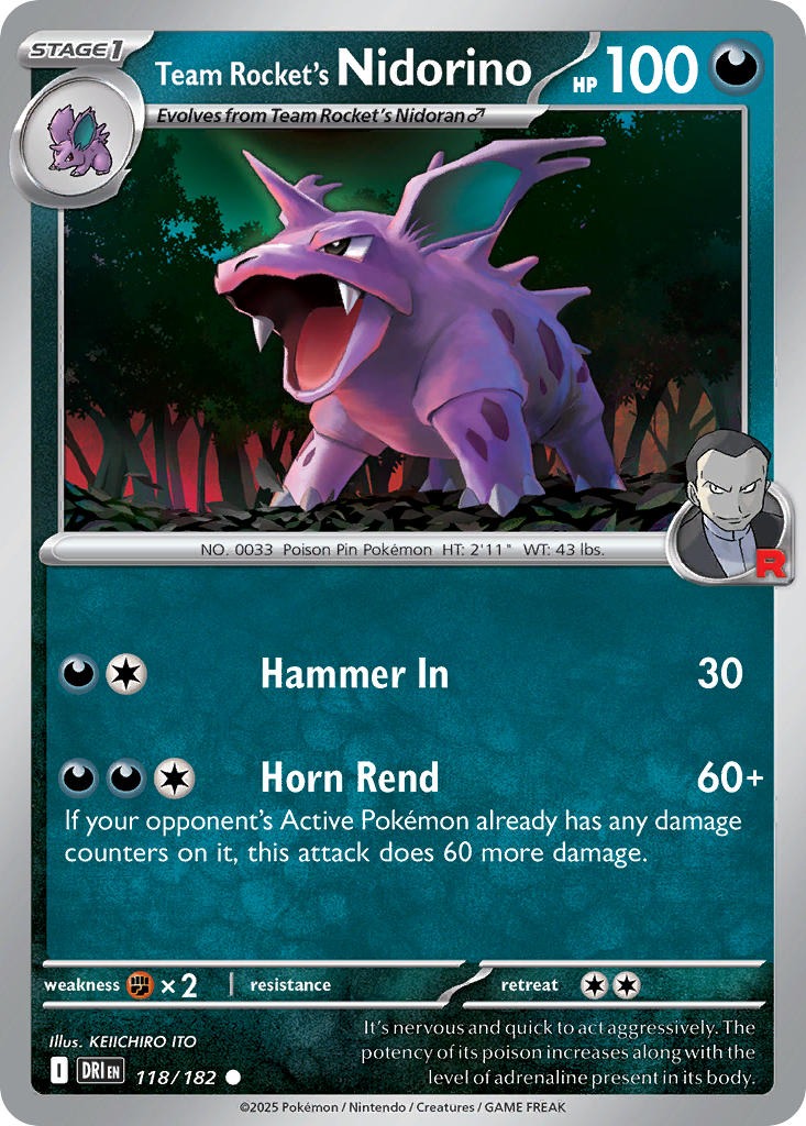 Team Rocket’s Nidorino 118/182