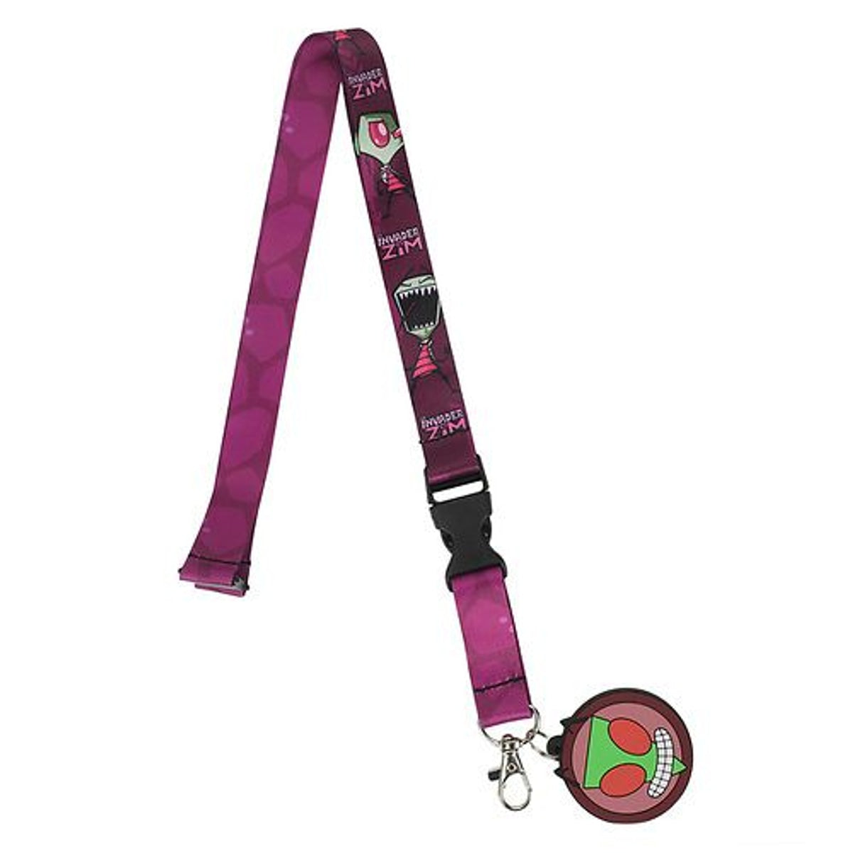 Invader Zim Purple Lanyard with Invader Zim Head Charm