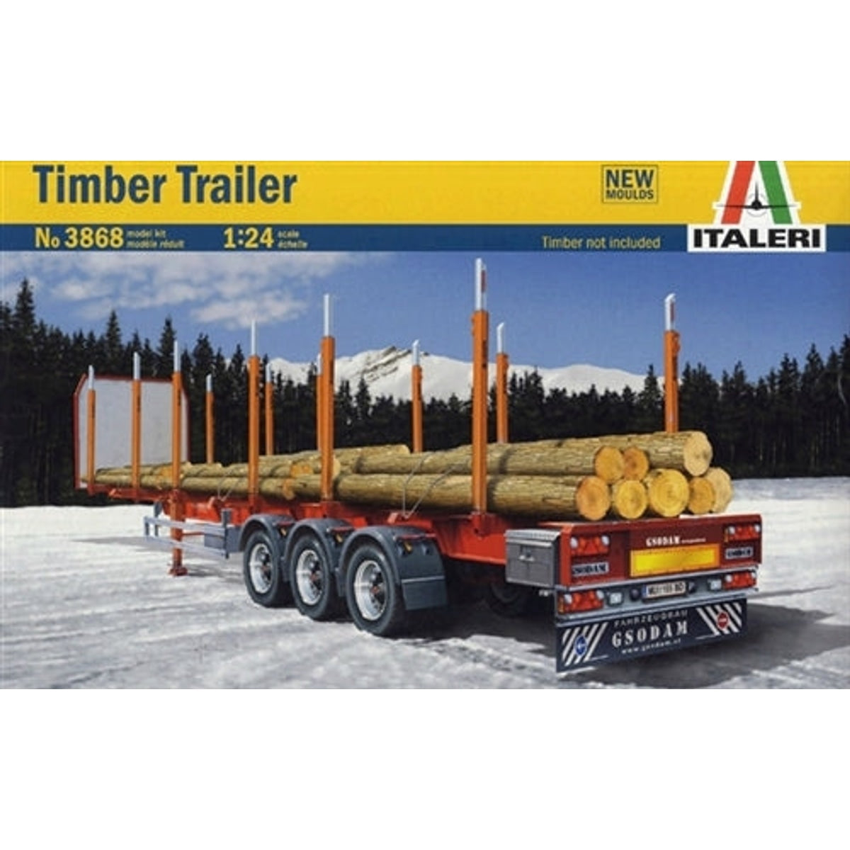 Italeri 3868 Timber Trailer 1/24 Plastic Model Kit NIB