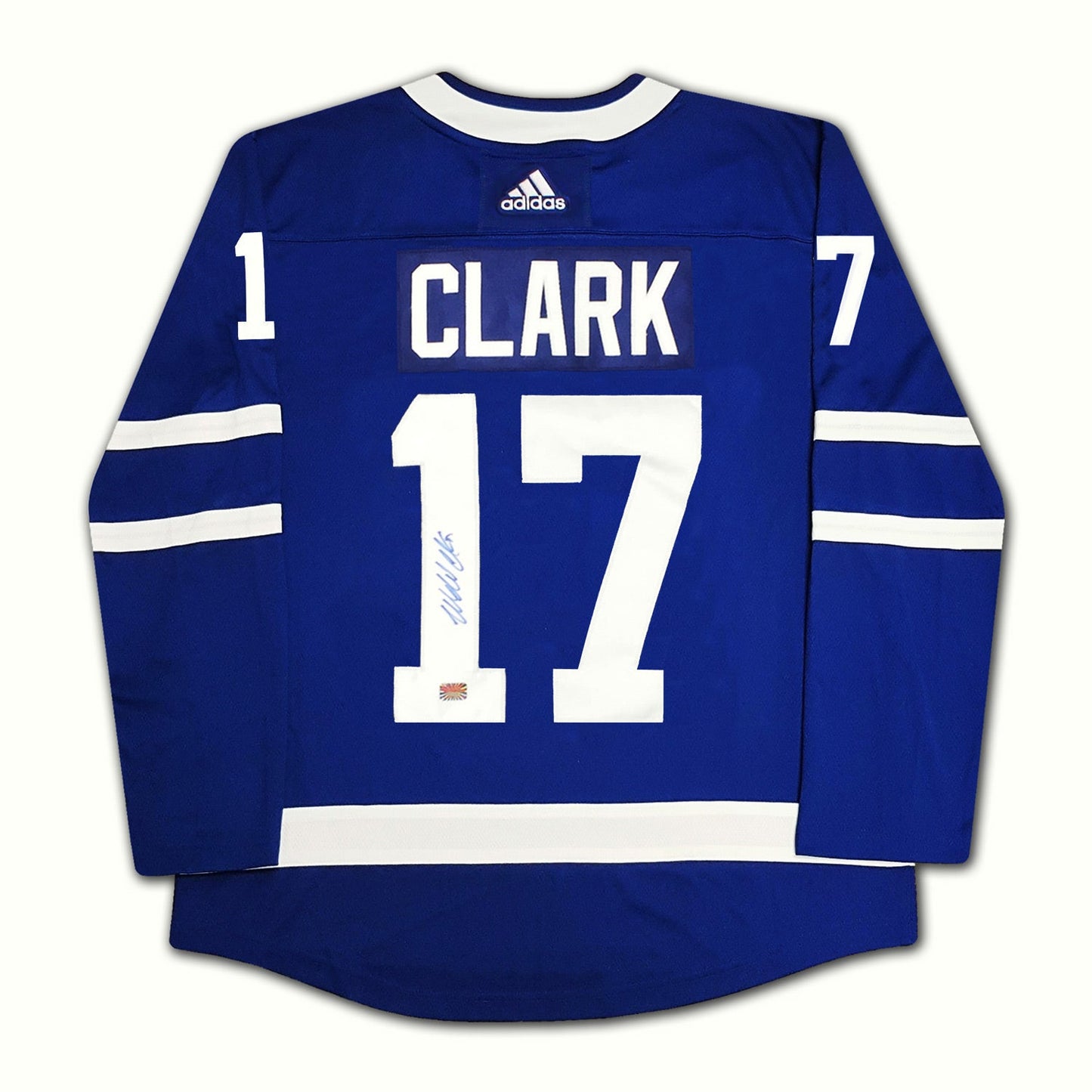 WENDEL CLARK SIGNED ADIDAS TORONTO MAPLE LEAFS BLUE JERSEY – AUTOGRAPHED NHL HOCKEY COLLECTIBLE MEMORABILIA (SIZE L OR XL)