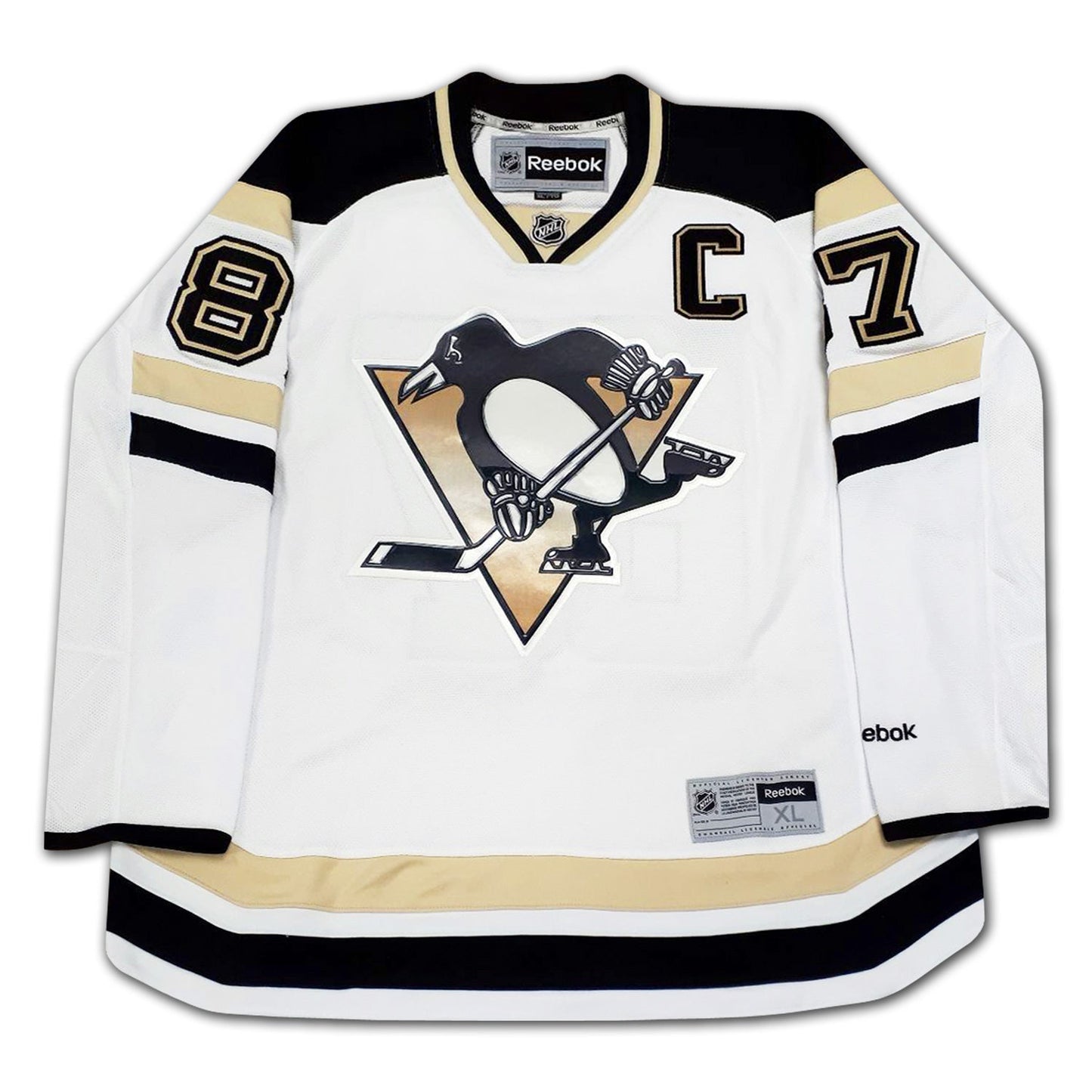 SIDNEY CROSBY AUTOGRAPHED PITTSBURGH PENGUINS WHITE JERSEY – LIMITED EDITION /87 – RARE SIGNED NHL COLLECTIBLE (SIZE L OR XL)