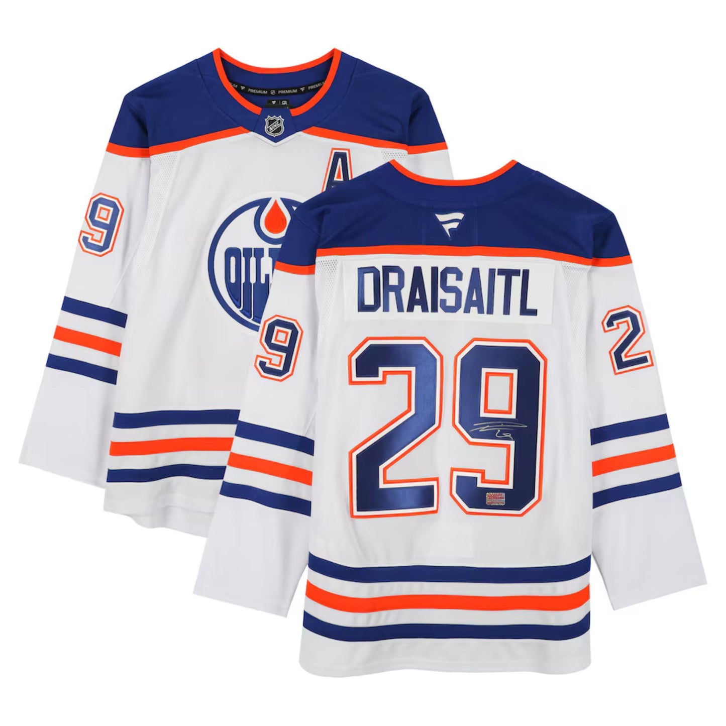 LEON DRAISAITL AUTOGRAPHED EDMONTON OILERS WHITE JERSEY – SIGNED NHL HOCKEY MEMORABILIA COLLECTIBLE (SIZE L OR XL)