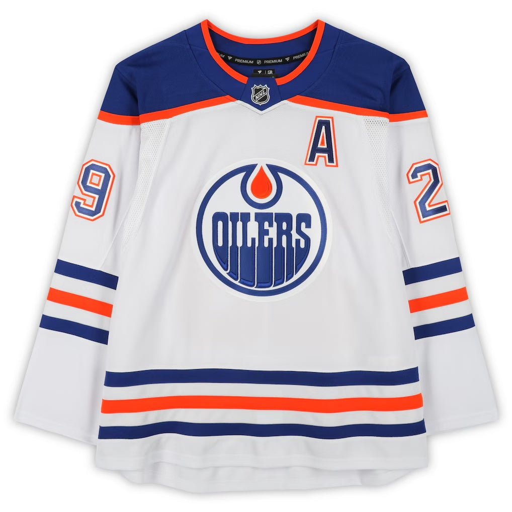 LEON DRAISAITL AUTOGRAPHED EDMONTON OILERS WHITE JERSEY – SIGNED NHL HOCKEY MEMORABILIA COLLECTIBLE (SIZE L OR XL)
