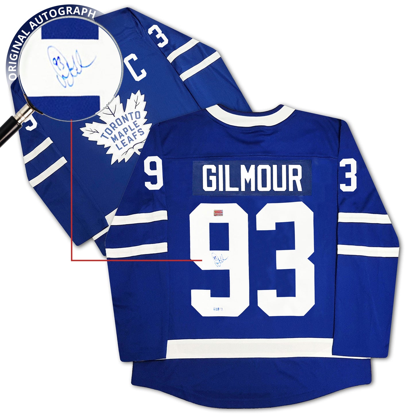 DOUG GILMOUR AUTOGRAPHED TORONTO MAPLE LEAFS BLUE ADIDAS JERSEY – SIGNED NHL HOCKEY MEMORABILIA COLLECTIBLE (SIZE L OR XL)