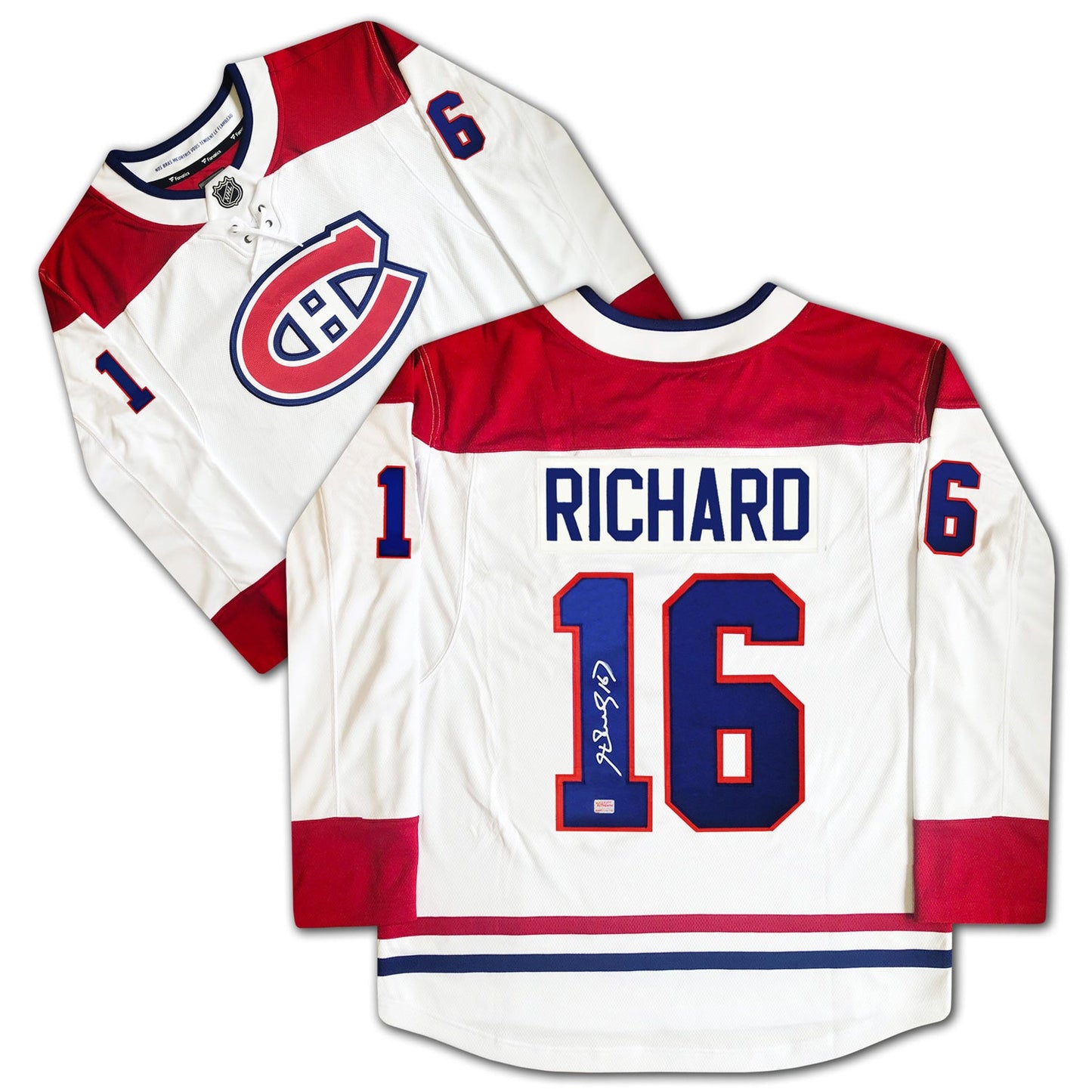 HENRI RICHARD AUTOGRAPHED MONTREAL CANADIENS WHITE JERSEY – SIGNED NHL HOCKEY MEMORABILIA COLLECTIBLE (SIZE L OR XL)