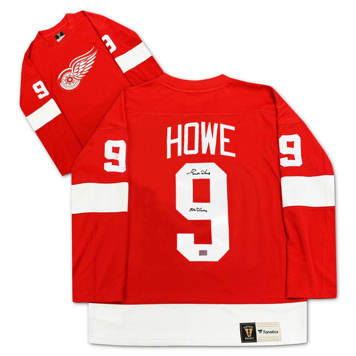 GORDIE HOWE AUTOGRAPHED DETROIT RED WINGS RED JERSEY – SIGNED NHL HOCKEY MEMORABILIA COLLECTIBLE (SIZE L OR XL)
