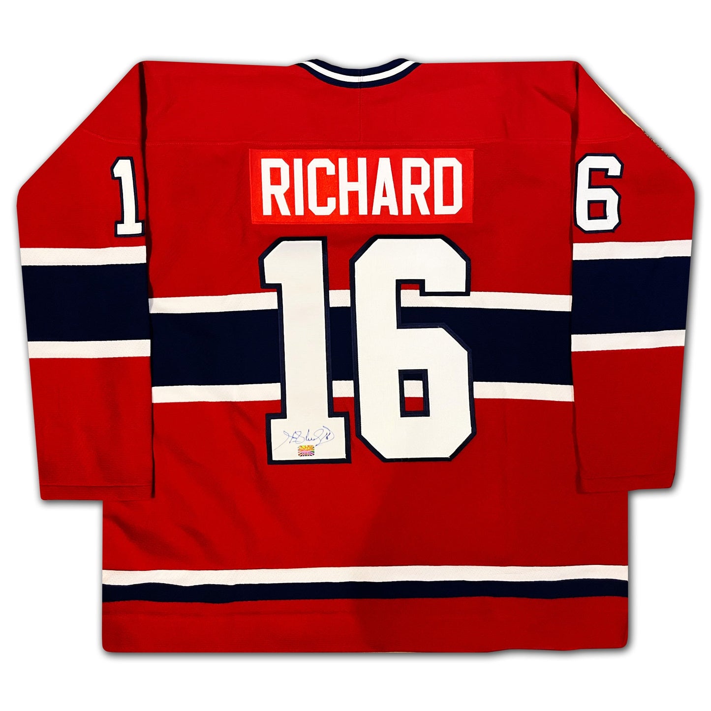 HENRI RICHARD AUTOGRAPHED MONTREAL CANADIENS RED JERSEY – SIGNED NHL HOCKEY MEMORABILIA COLLECTIBLE (SIZE L OR XL)