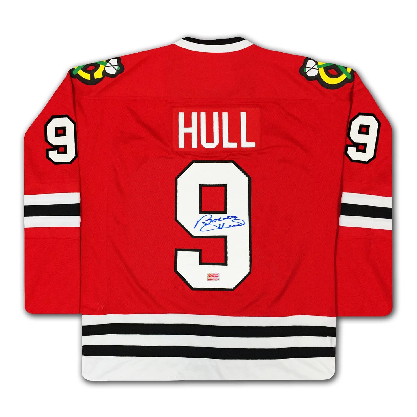 BOBBY HULL AUTOGRAPHED CHICAGO BLACKHAWKS RED JERSEY – SIGNED NHL HOCKEY MEMORABILIA COLLECTIBLE (SIZE L OR XL)